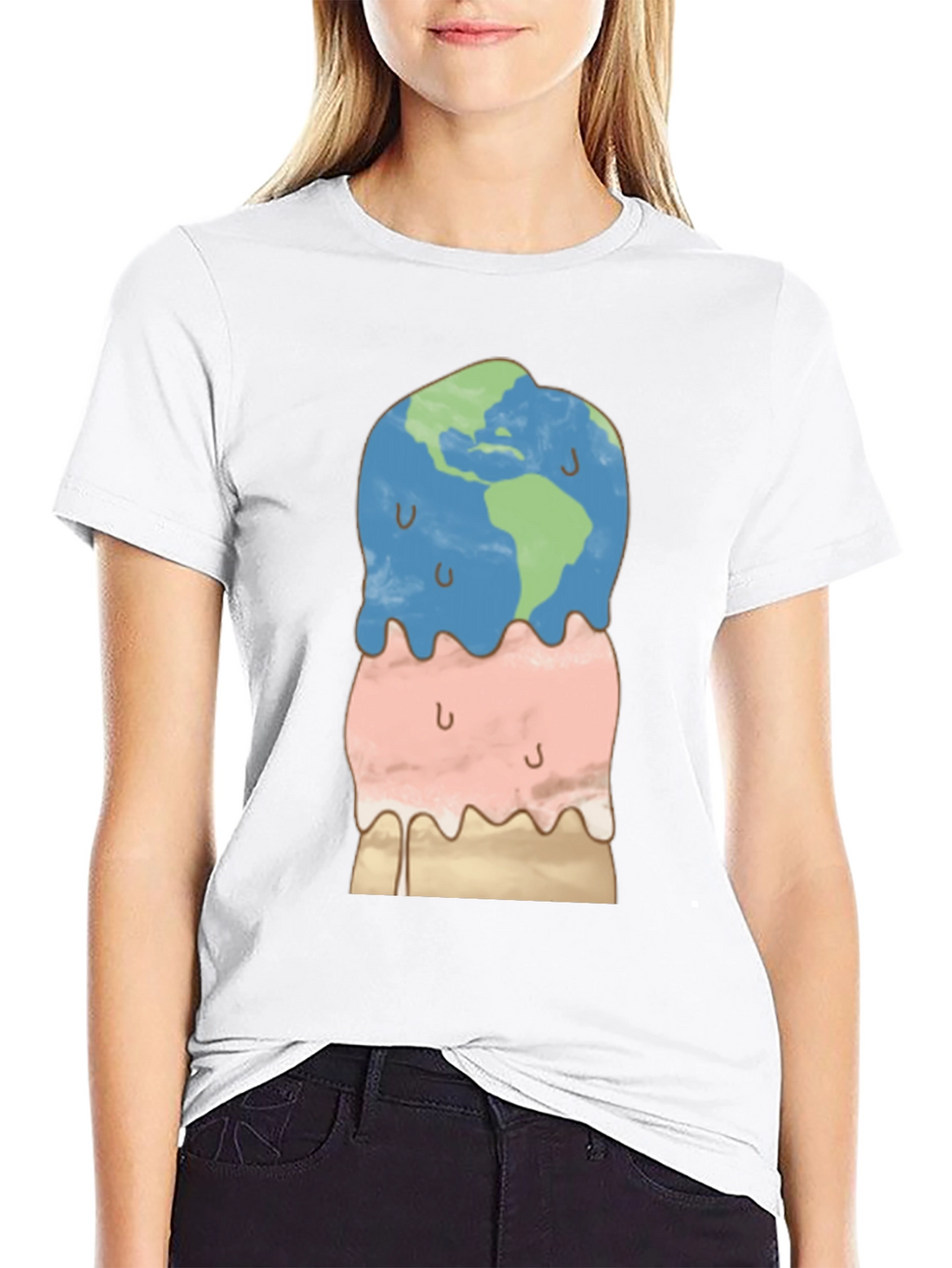 Earth Ice Cream Graphic Tee - Global Warming Awareness
