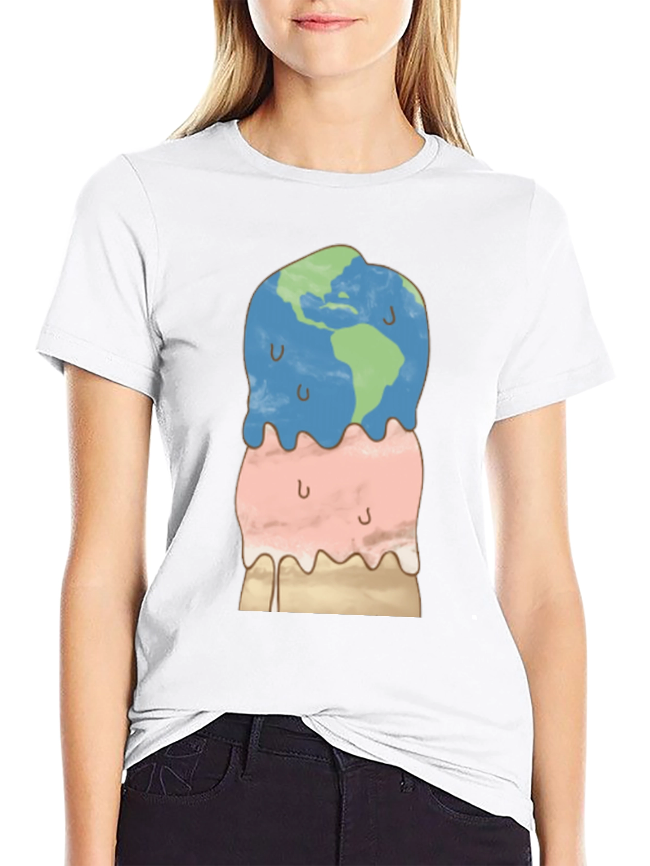 Earth Ice Cream Graphic Tee - Global Warming Awareness