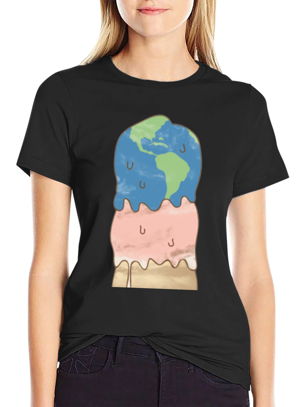 Earth Ice Cream Graphic Tee - Global Warming Awareness