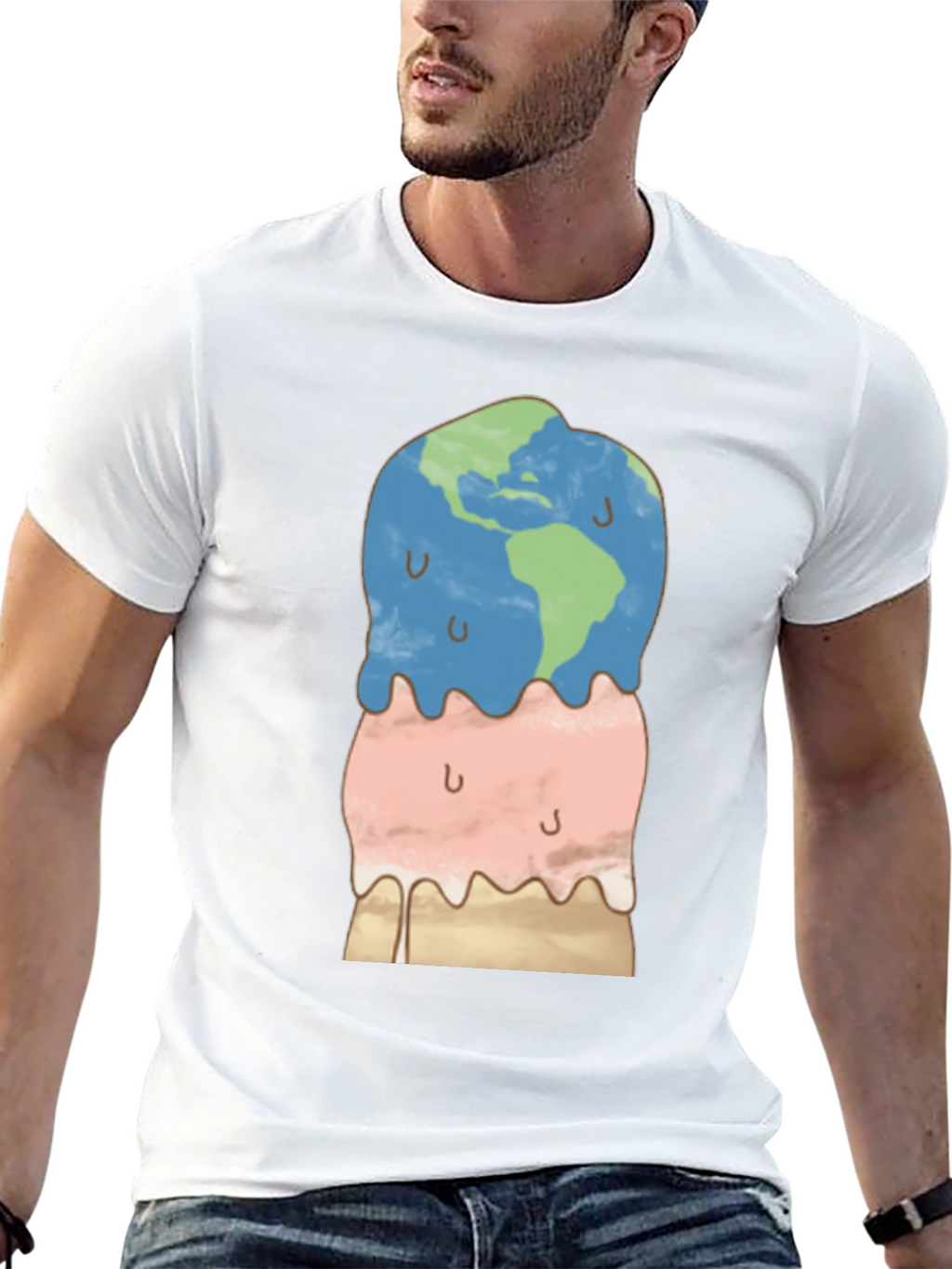 Earth Ice Cream Graphic Tee - Global Warming Awareness