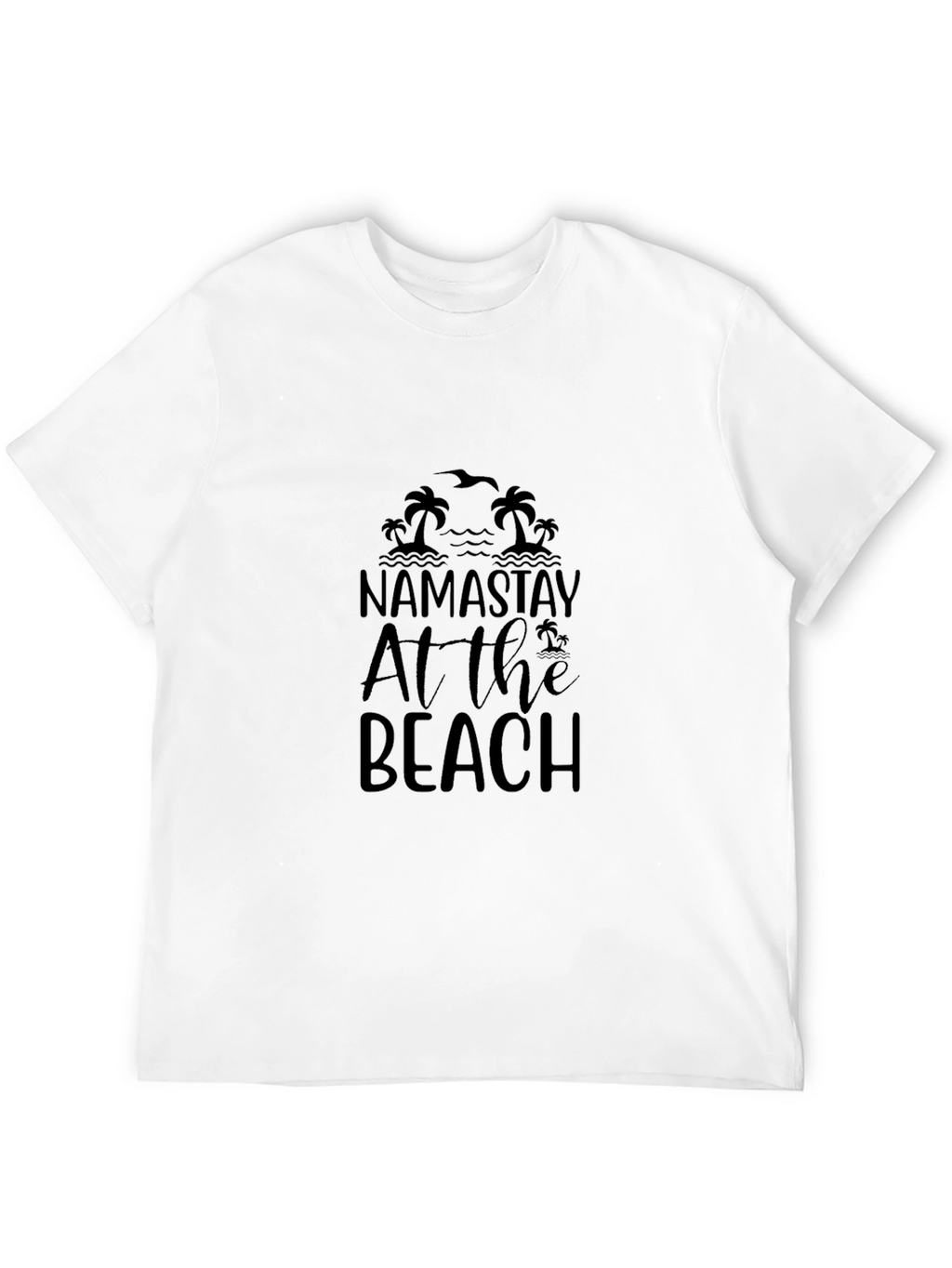Namastay At The Beach Black Graphic Tee