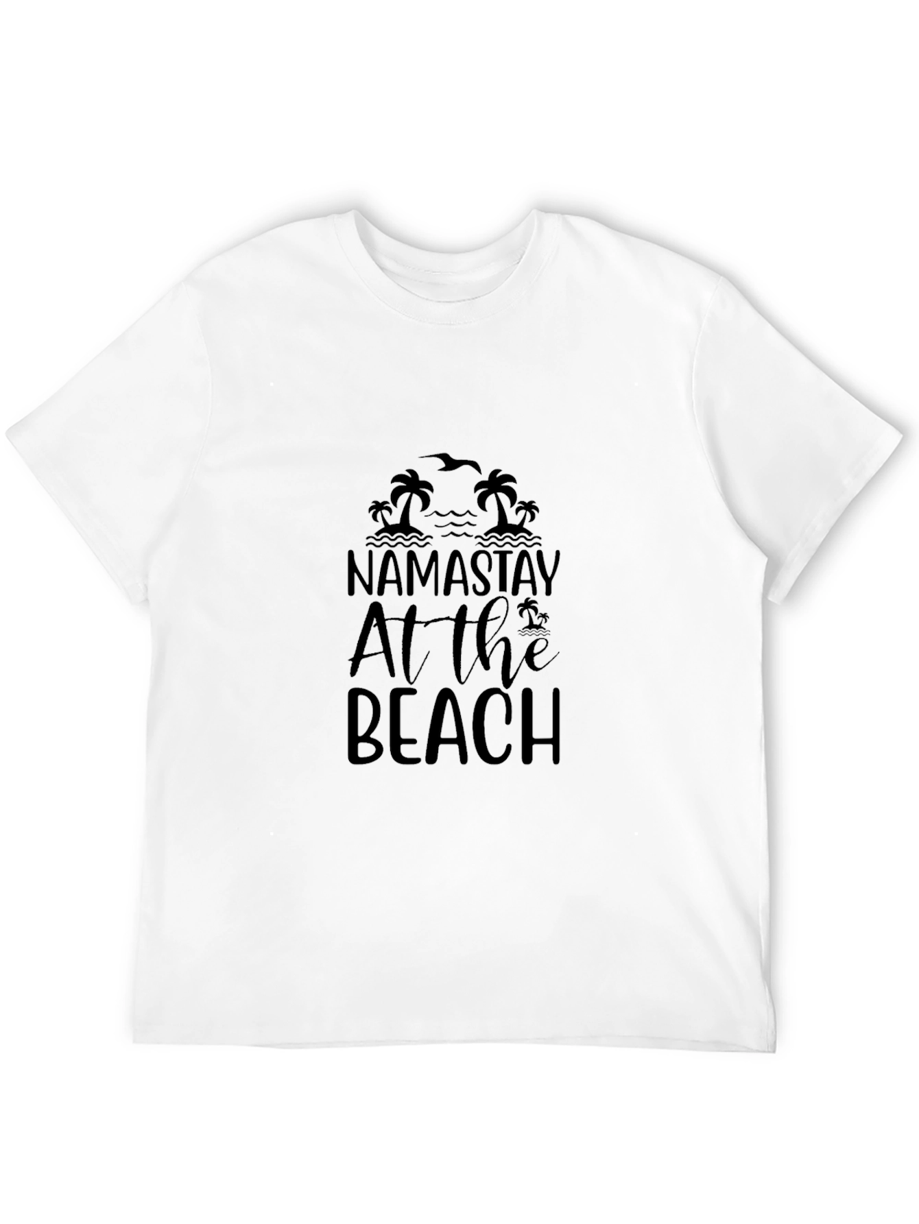 Namastay At The Beach Black Graphic Tee