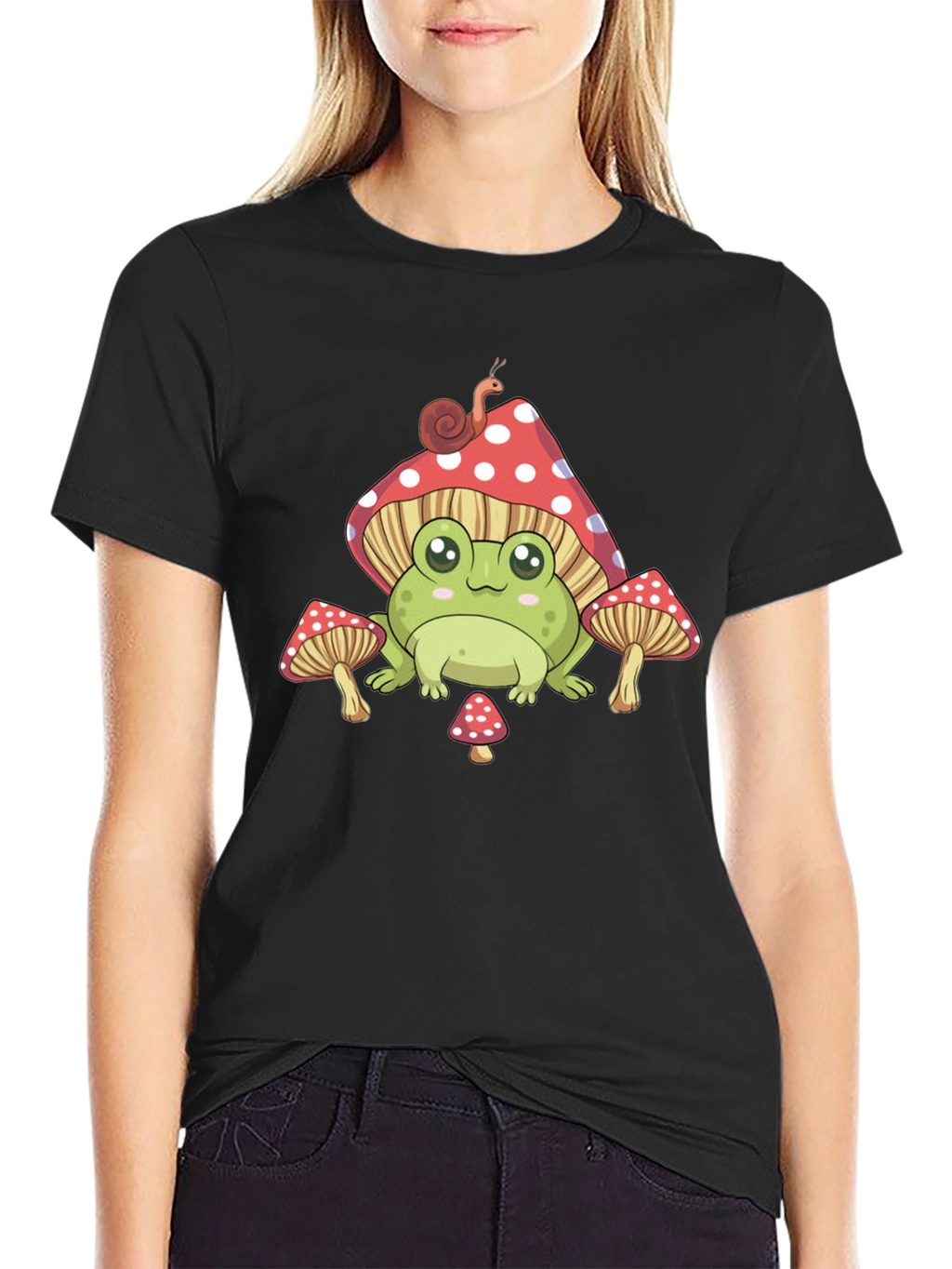 Frog Mushroom T-Shirt - Cute Cartoon Style