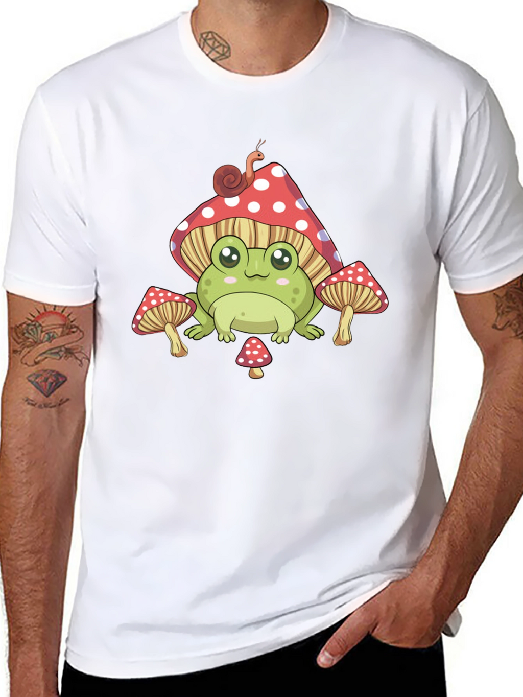 Frog Mushroom T-Shirt - Cute Cartoon Style