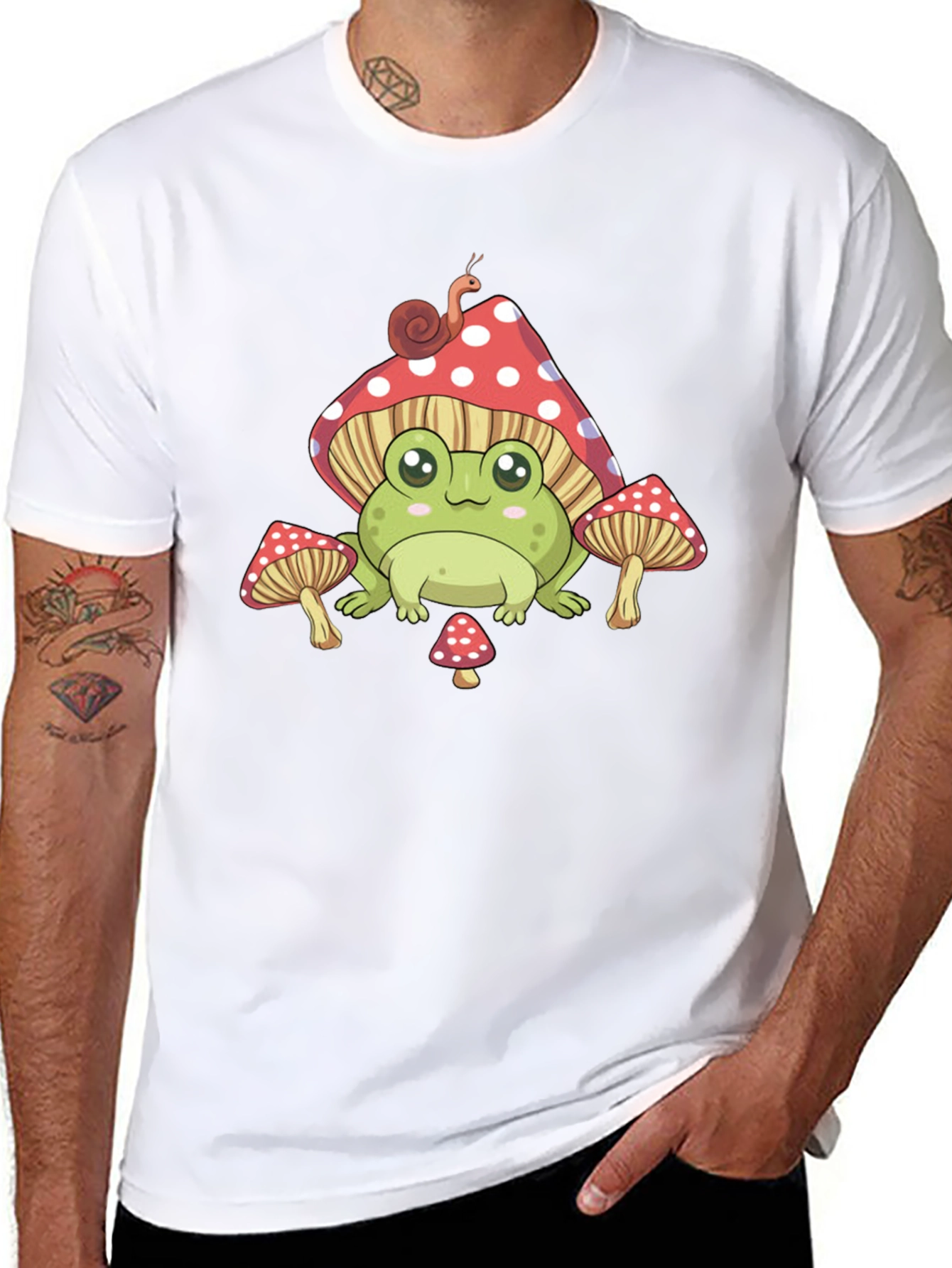 Frog Mushroom T-Shirt - Cute Cartoon Style