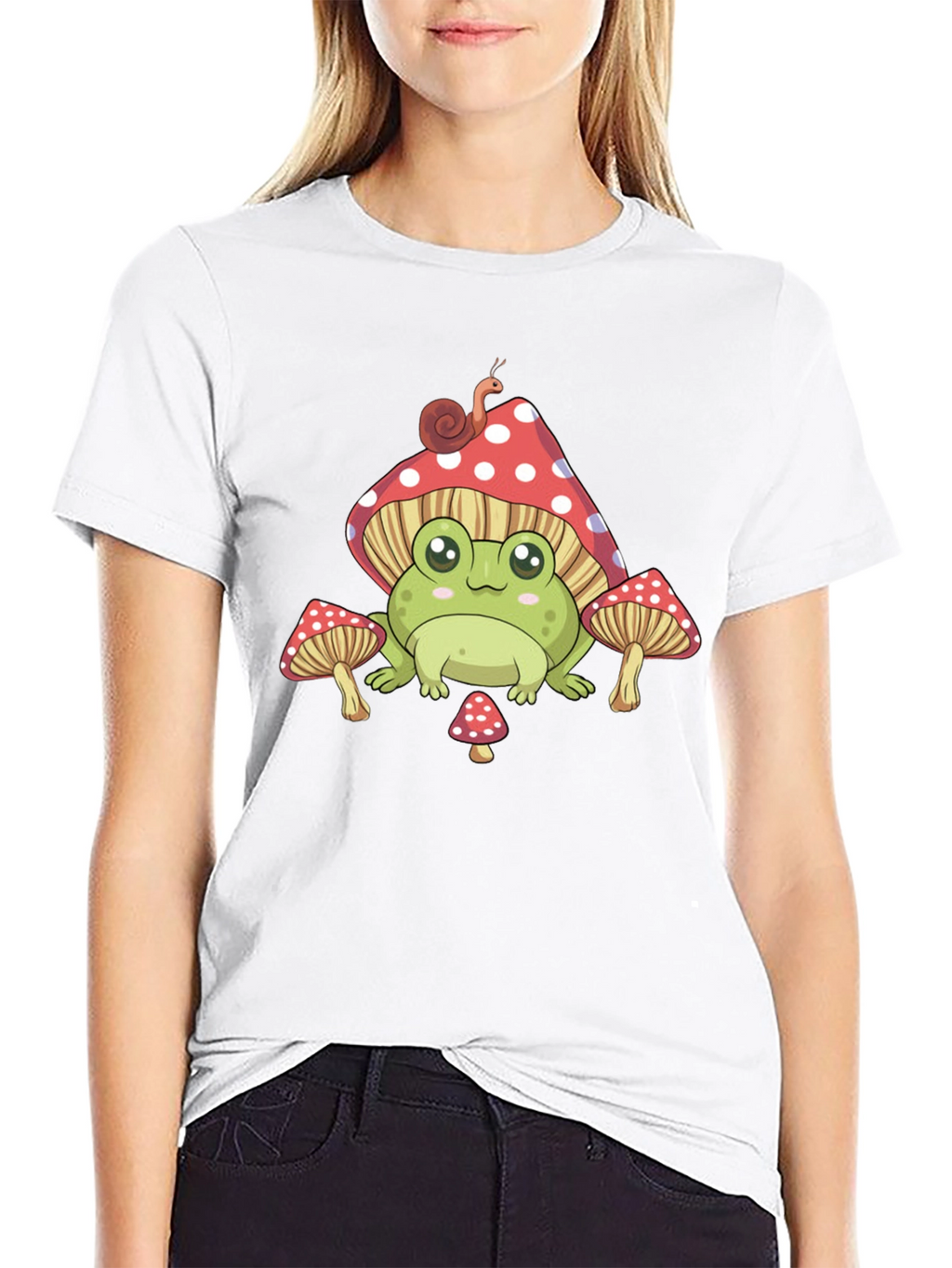 Frog Mushroom T-Shirt - Cute Cartoon Style