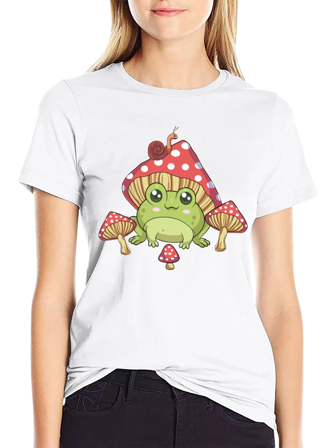 Frog Mushroom T-Shirt - Cute Cartoon Style