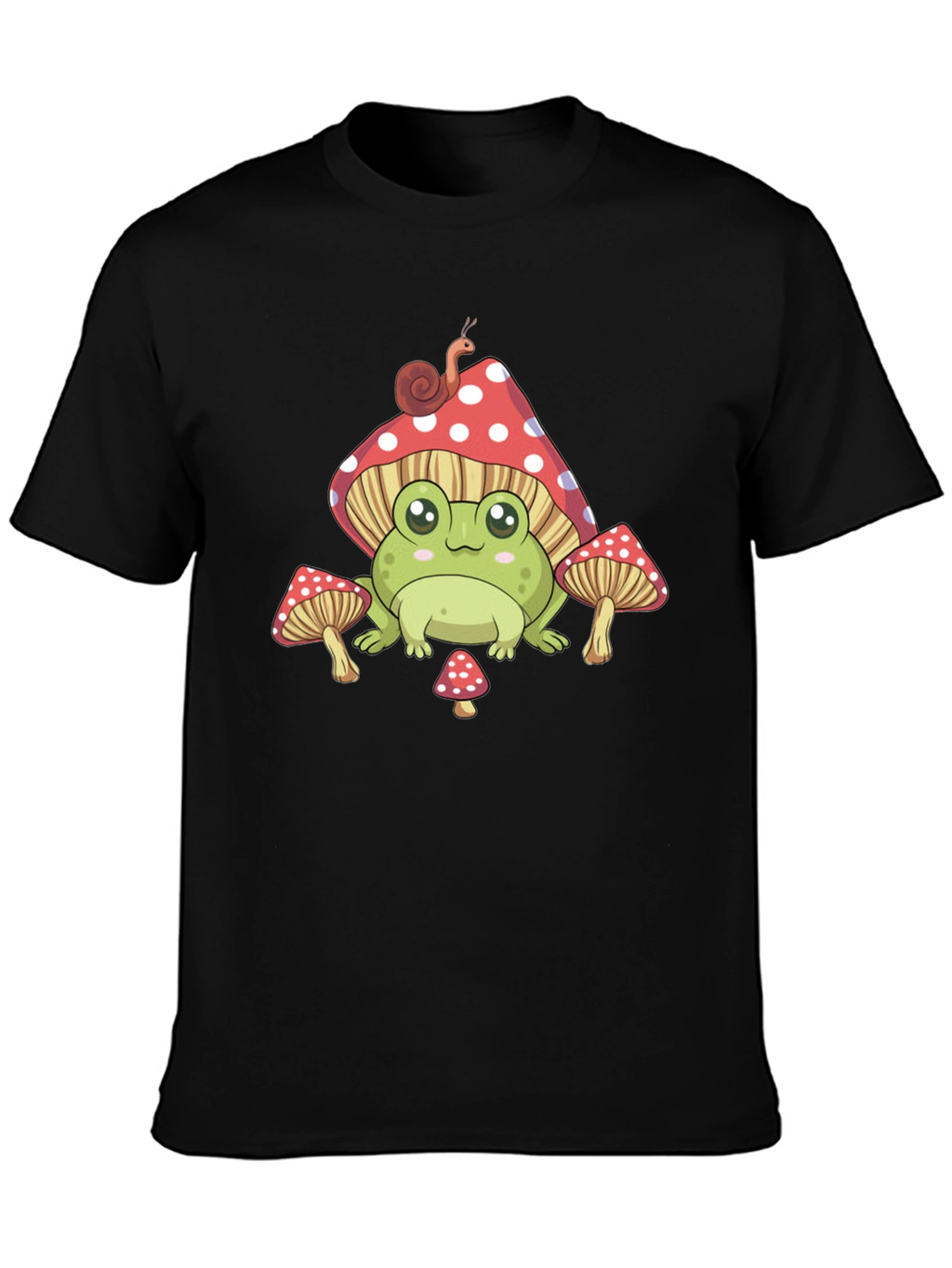 Frog Mushroom T-Shirt - Cute Cartoon Style