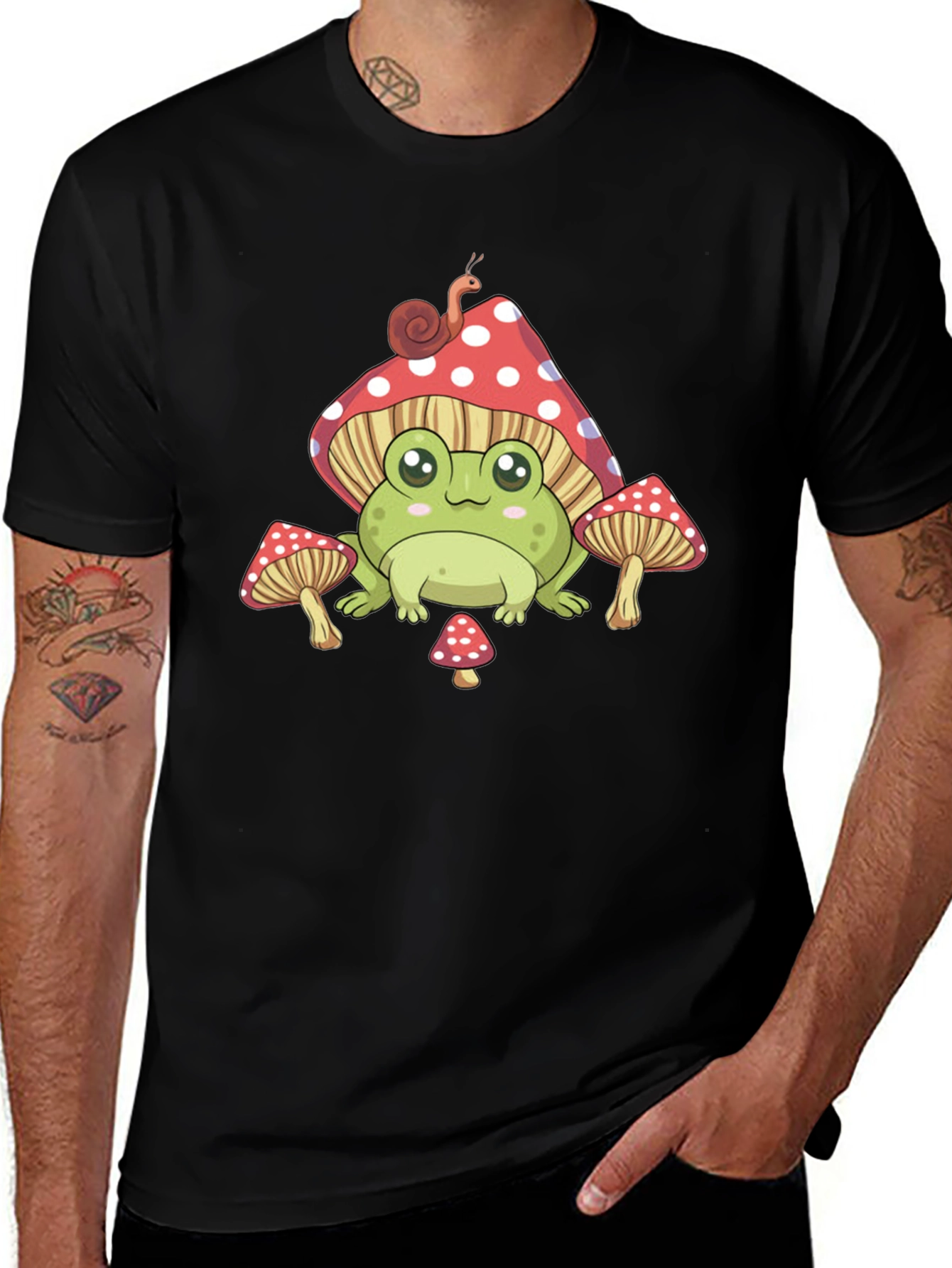 Frog Mushroom T-Shirt - Cute Cartoon Style