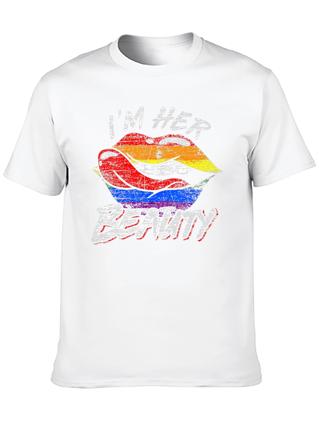 Im Her Beauty LGBTQ+ Pride Rainbow Lips Graphic T-Shirt