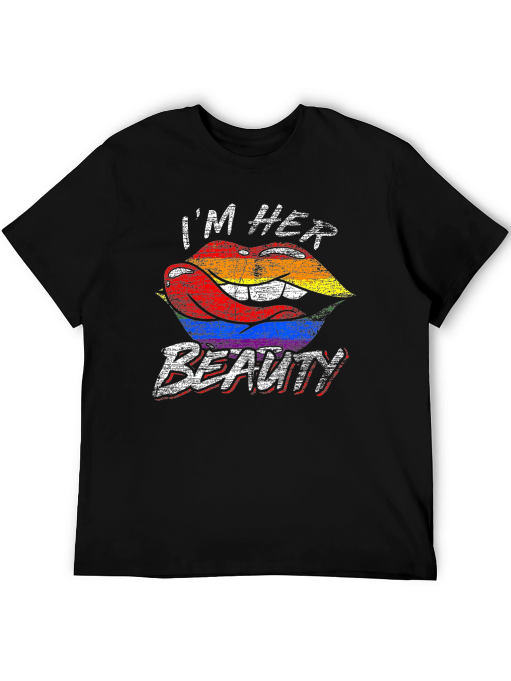 Im Her Beauty LGBTQ+ Pride Rainbow Lips Graphic T-Shirt