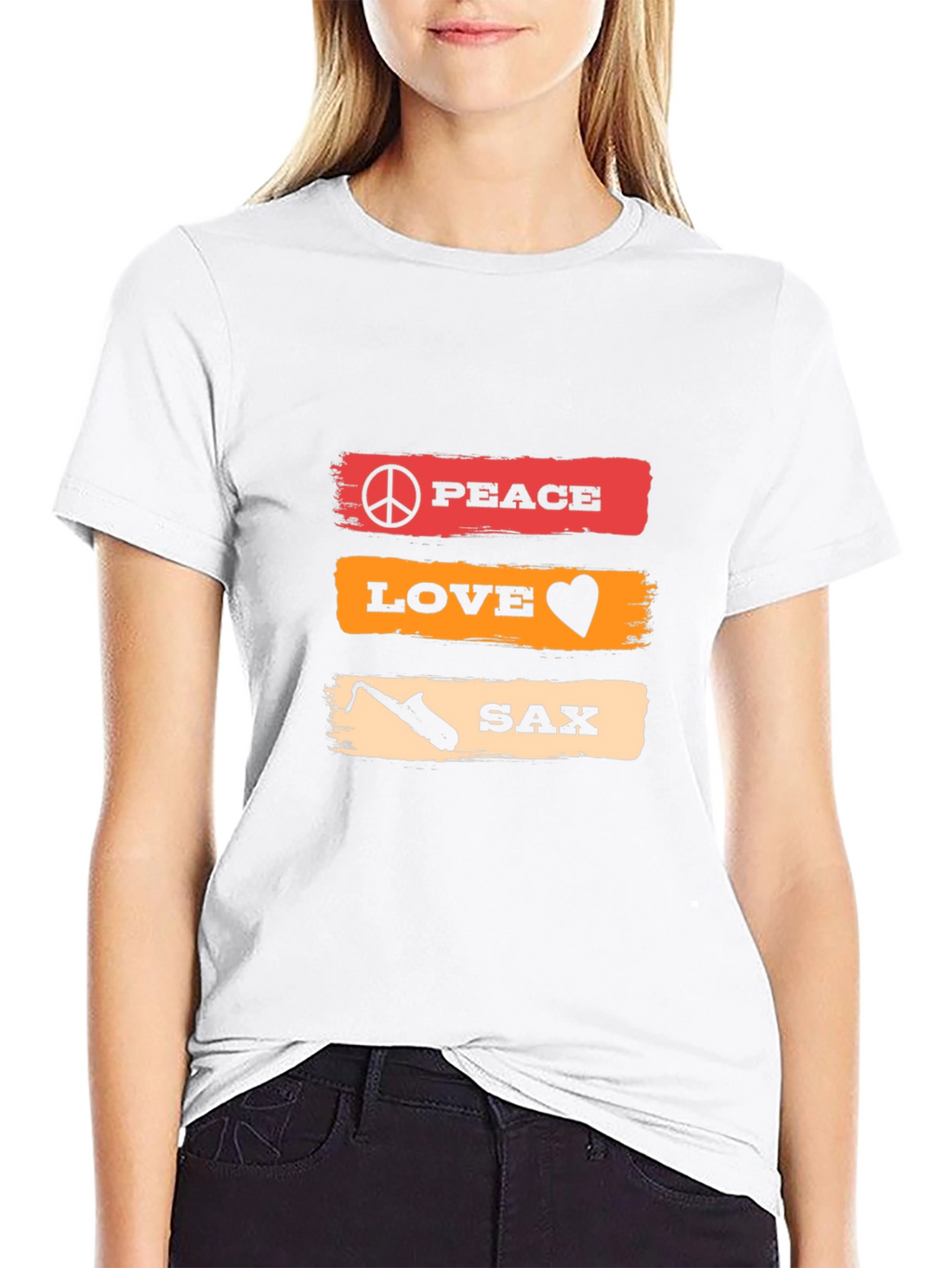 Peace Love Sax T-Shirt - Music Lover Tee