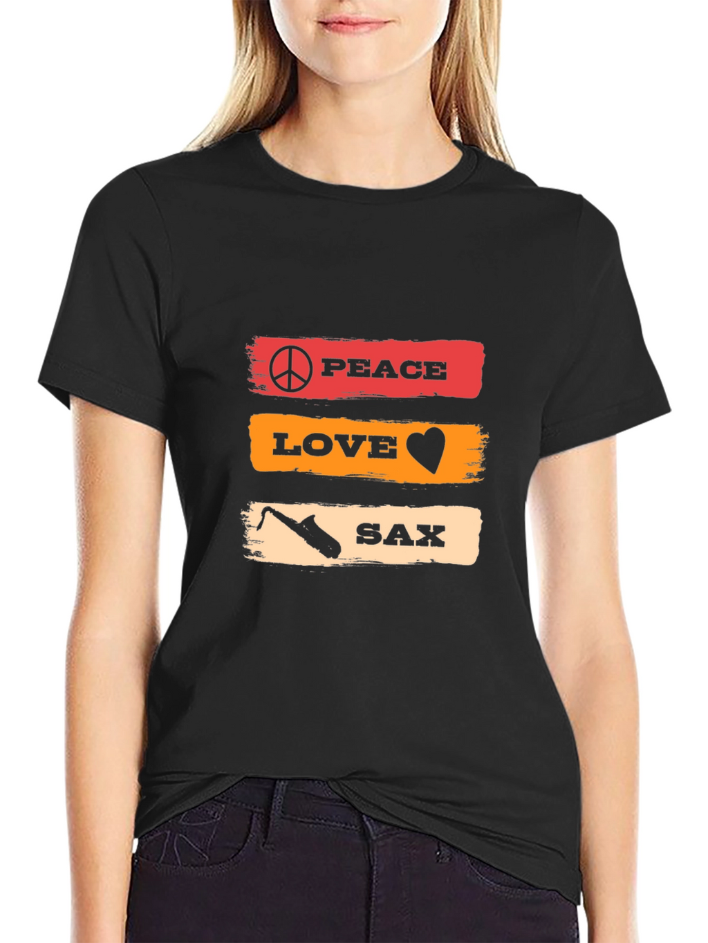 Peace Love Sax T-Shirt - Music Lover Tee