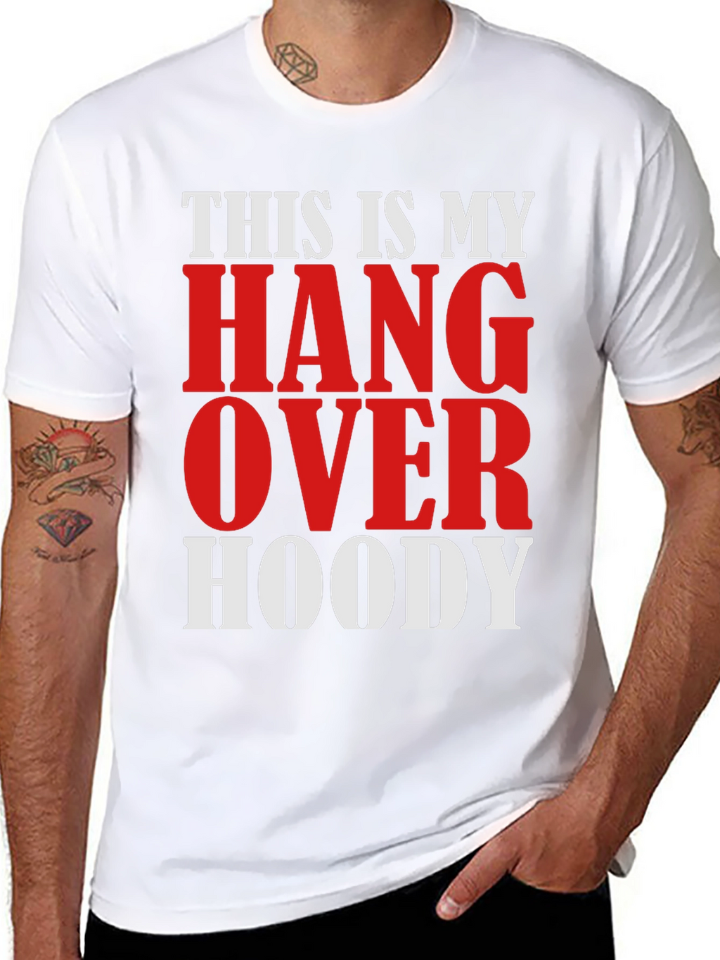 Hangover Hoody Graphic Tee - Funny Mens T-Shirt