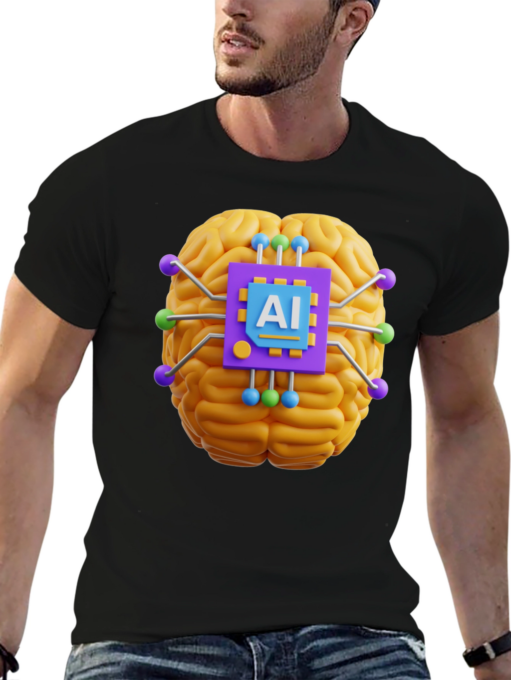 AI Brain T-Shirt - Tech Style Tee