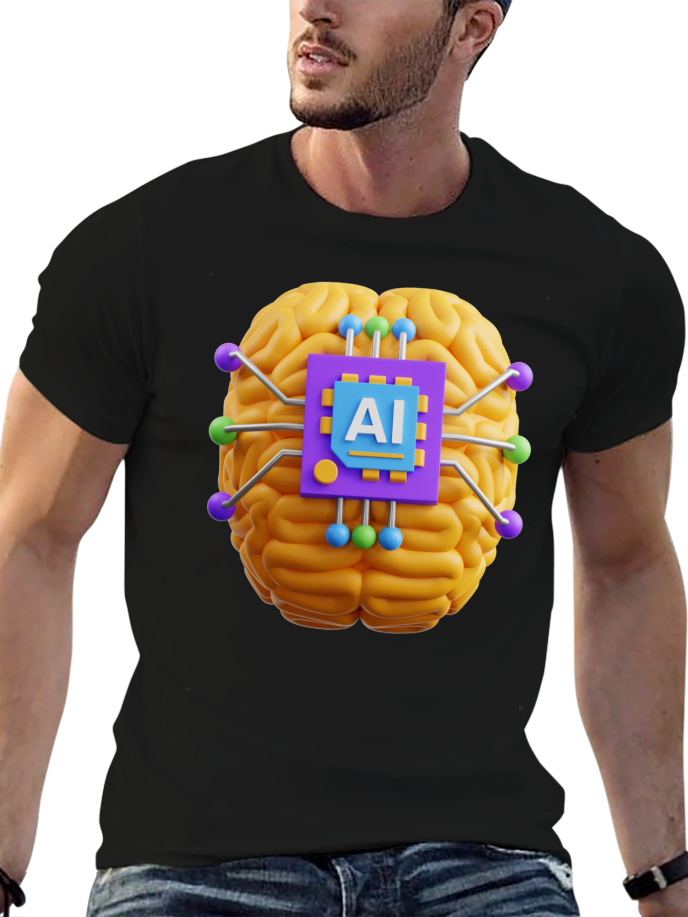 AI Brain T-Shirt - Tech Style Tee