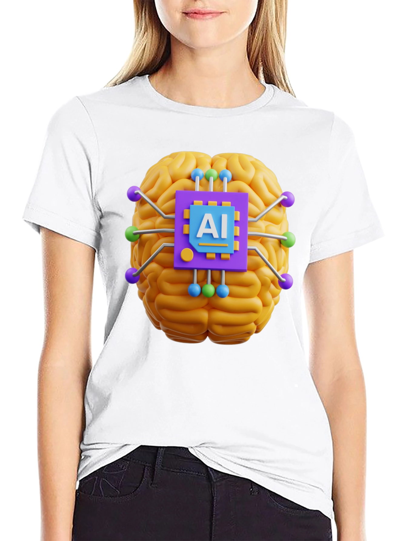 AI Brain T-Shirt - Tech Style Tee