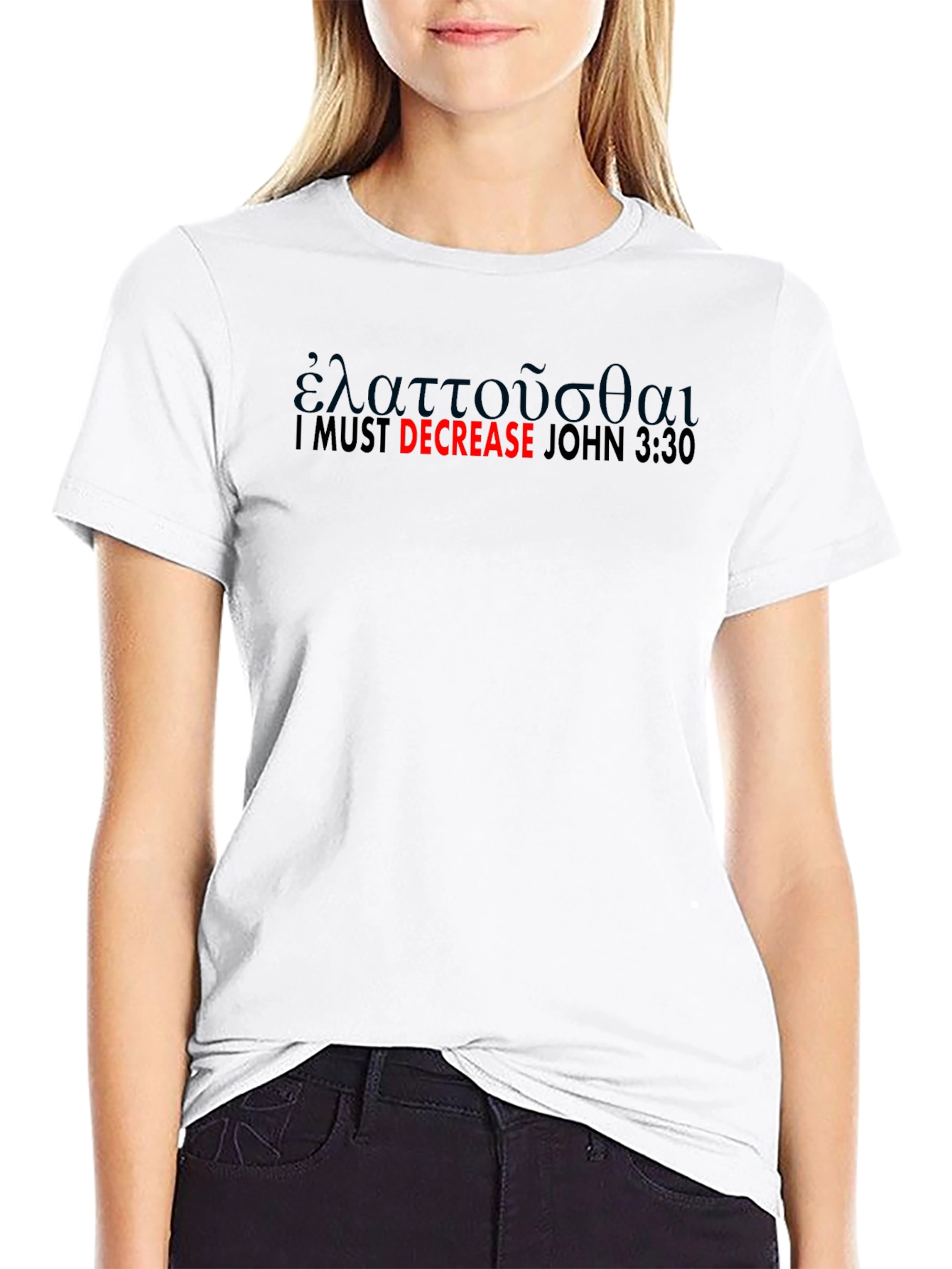 I Must Decrease Black T-Shirt - John 3:30