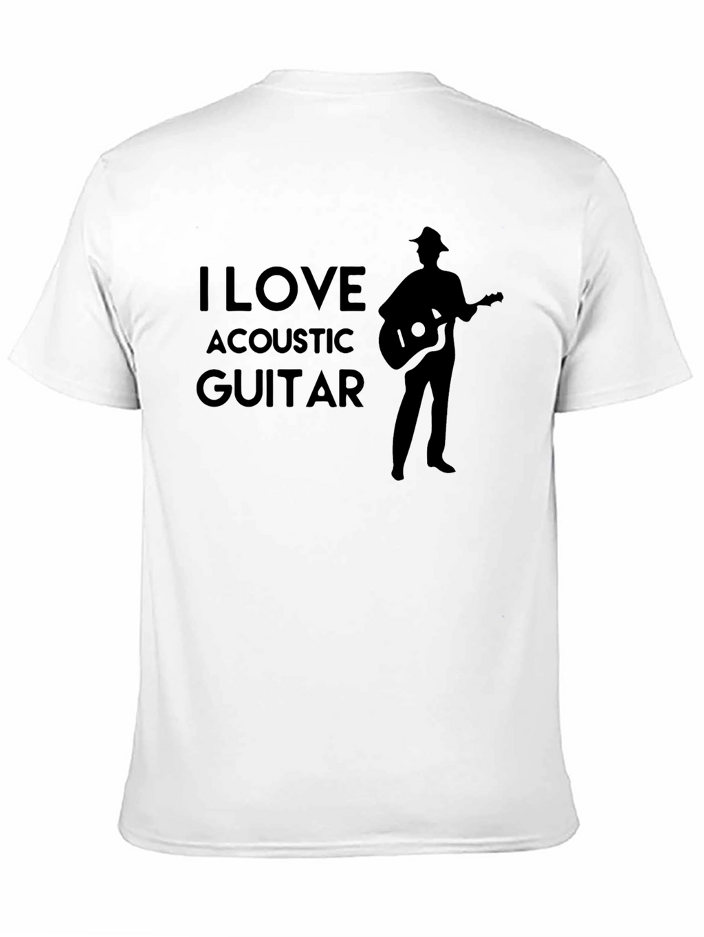 I Love Acoustic Guitar Black T-Shirt