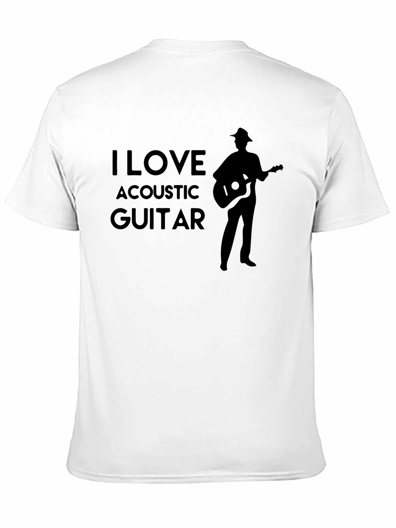 I Love Acoustic Guitar Black T-Shirt