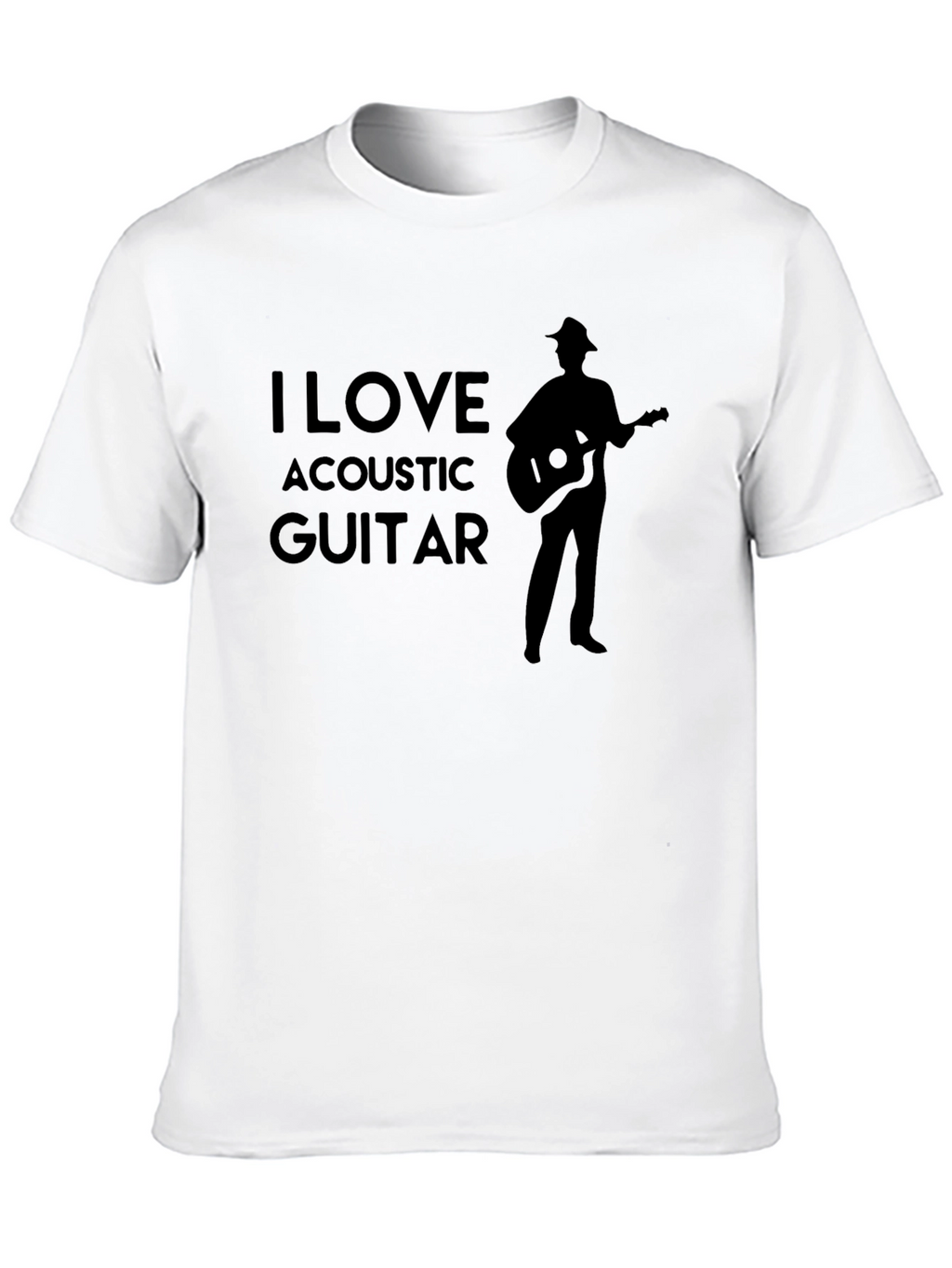 I Love Acoustic Guitar Black T-Shirt