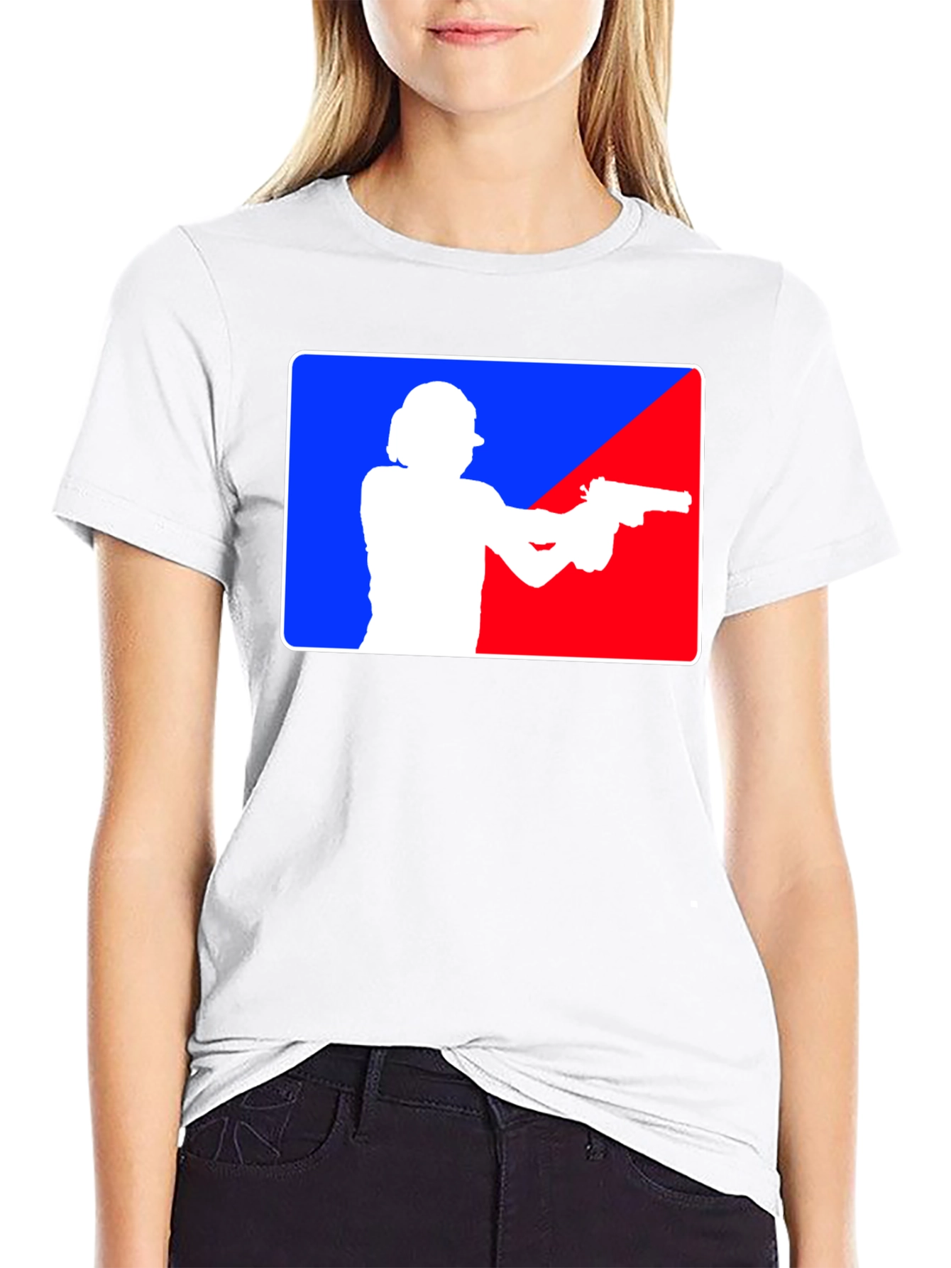Gunslinger T-Shirt: Blue and Red Target Design