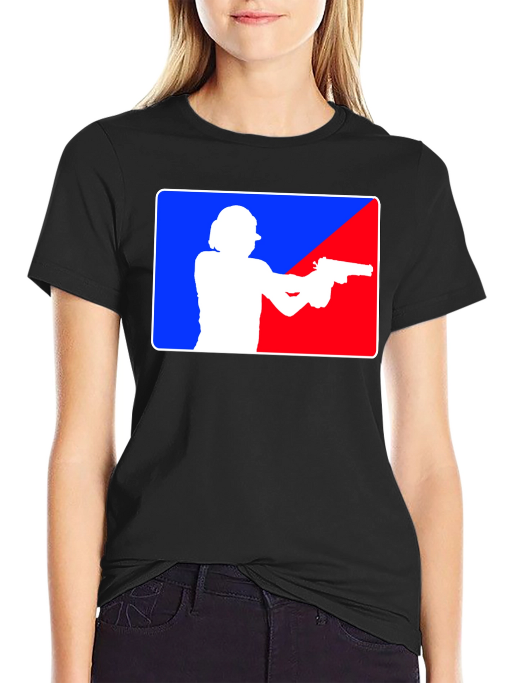 Gunslinger T-Shirt: Blue and Red Target Design