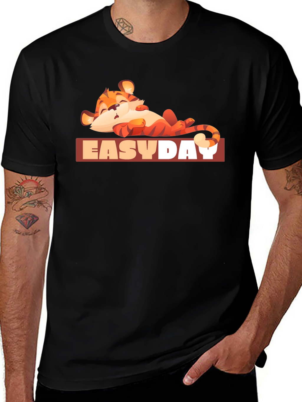 Easy Day Tiger Graphic Tee - Relaxed Vibe