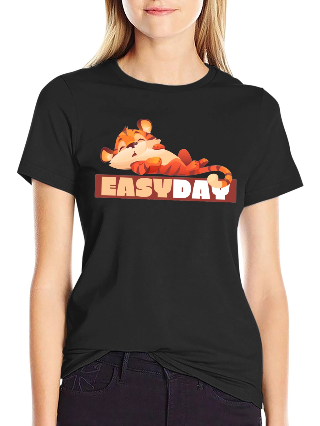 Easy Day Tiger Graphic Tee - Relaxed Vibe