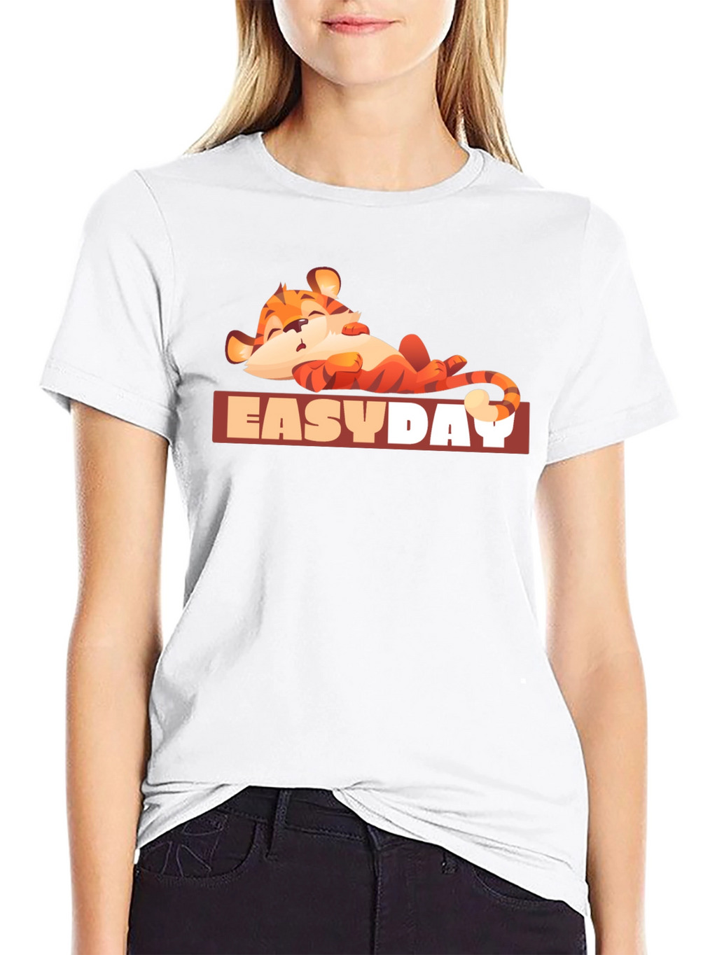 Easy Day Tiger Graphic Tee - Relaxed Vibe