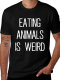 Eating Animals Is Weird Graphic Tee - Black