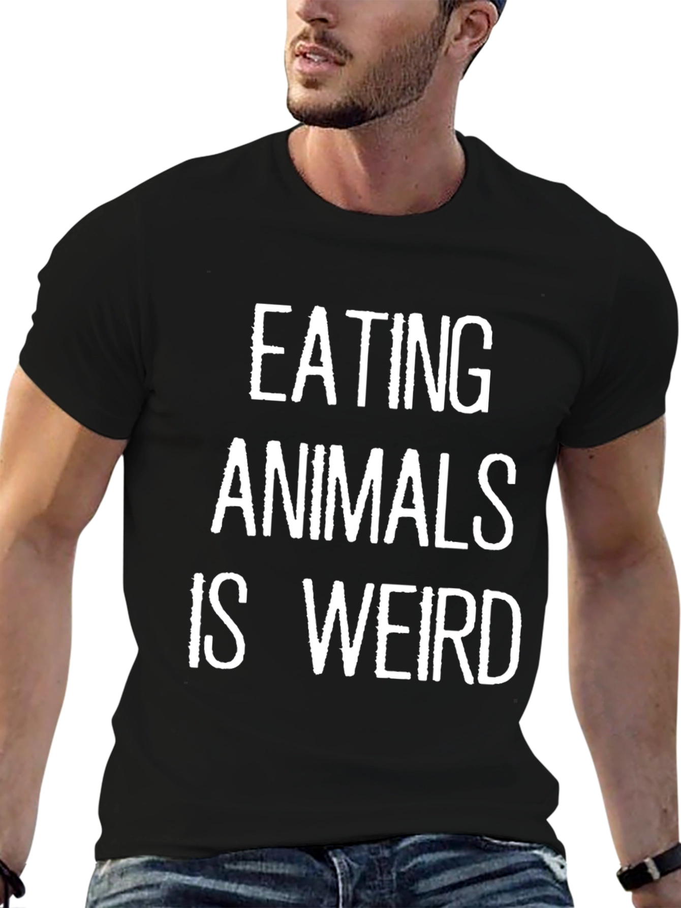 Eating Animals Is Weird Graphic Tee - Black