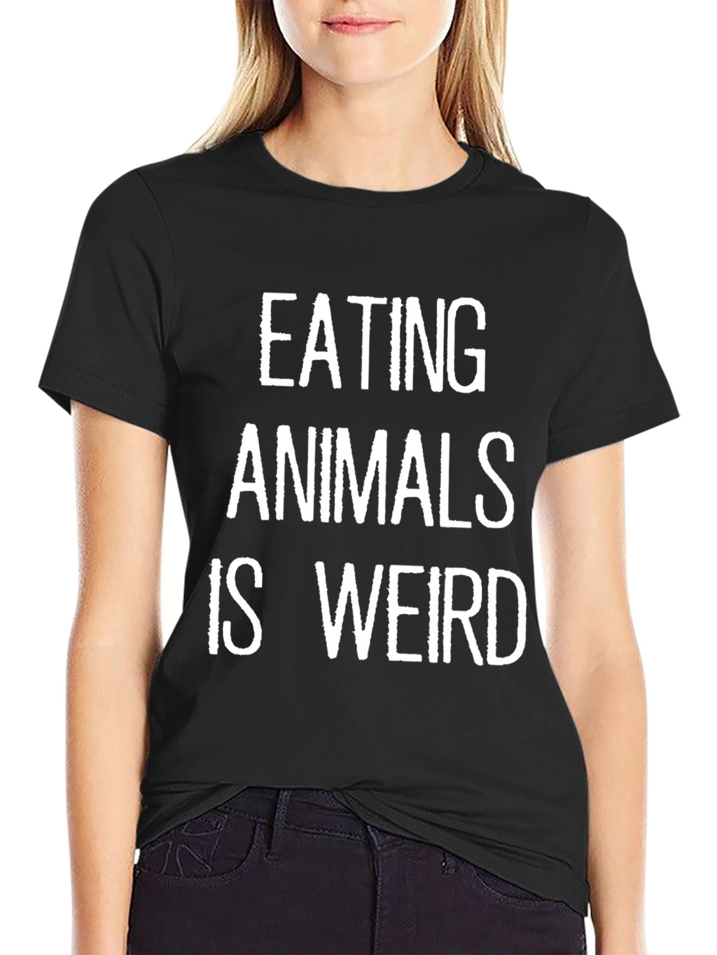 Eating Animals Is Weird Graphic Tee - Black