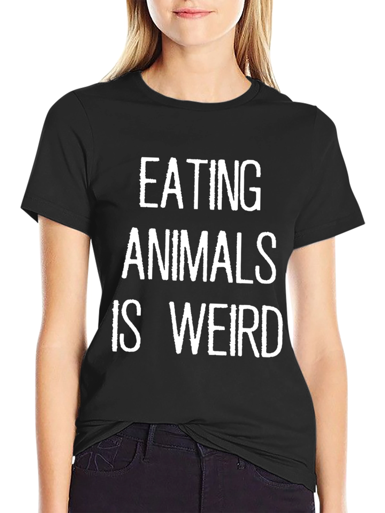 Eating Animals Is Weird Graphic Tee - Black