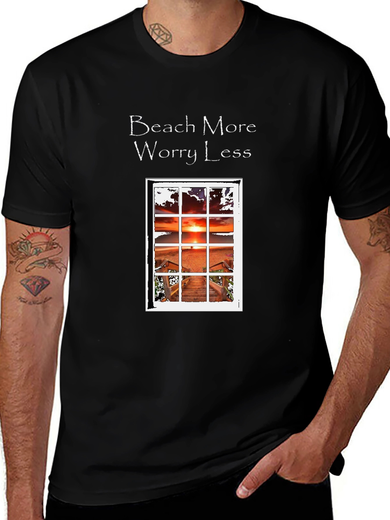 Beach More Worry Less Graphic T-Shirt