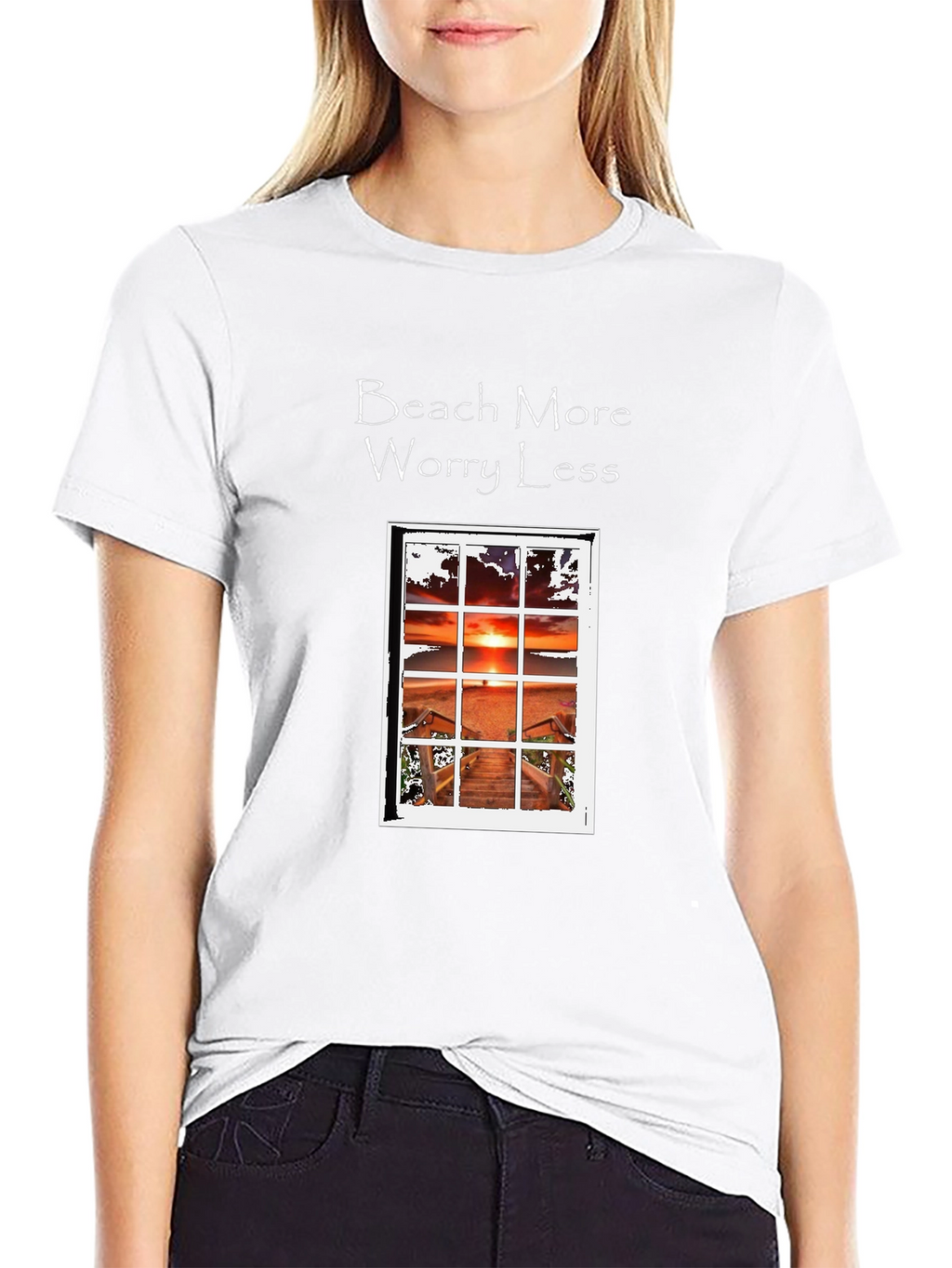 Beach More Worry Less Graphic T-Shirt