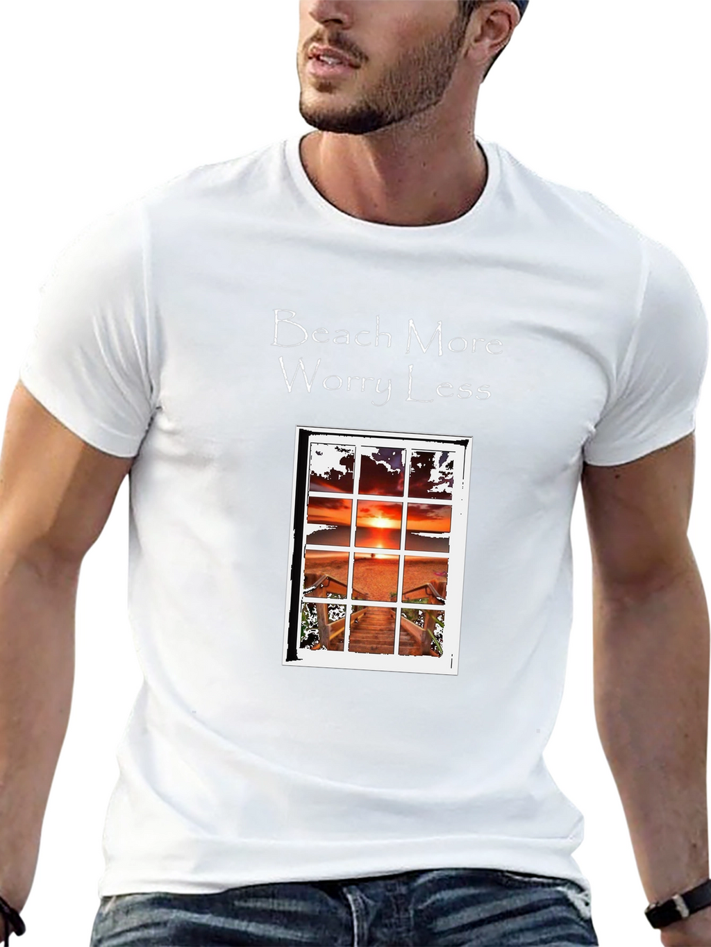Beach More Worry Less Graphic T-Shirt