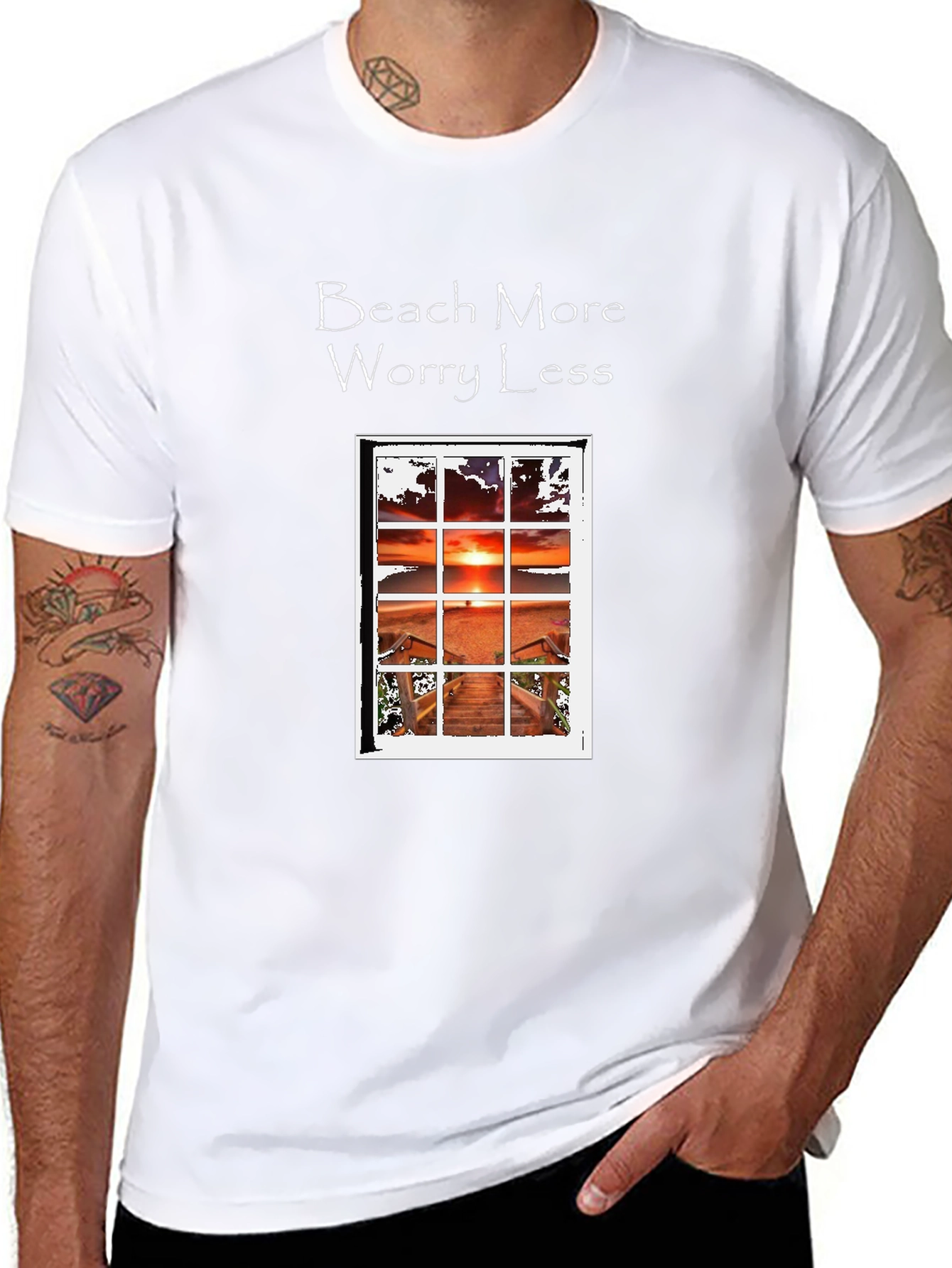 Beach More Worry Less Graphic T-Shirt