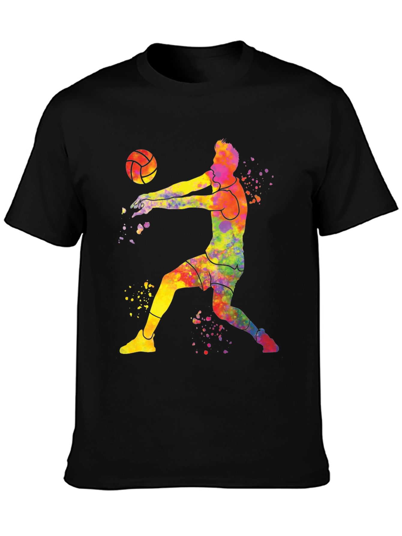 Colorful Volleyball Player Graphic Tee
