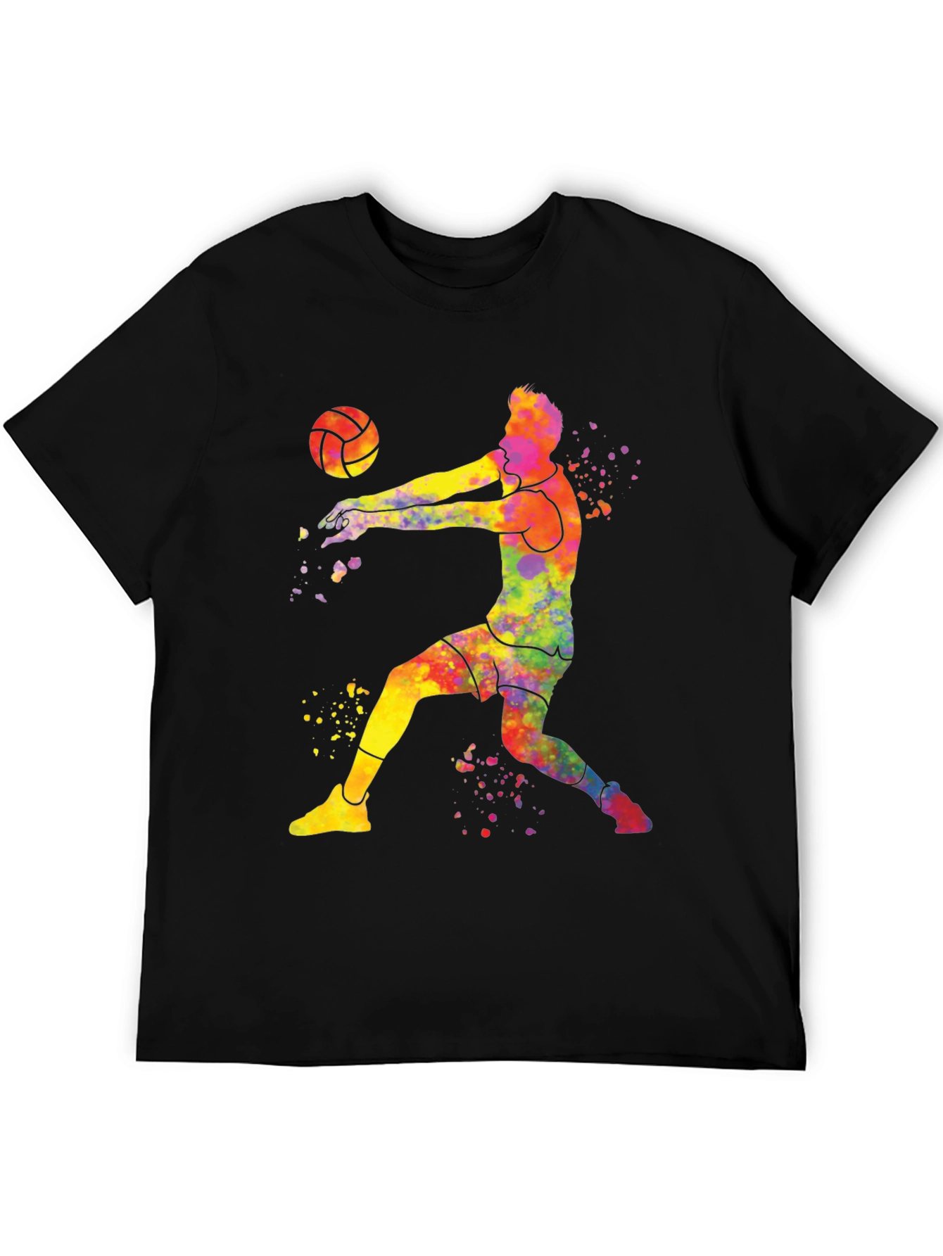Colorful Volleyball Player Graphic Tee