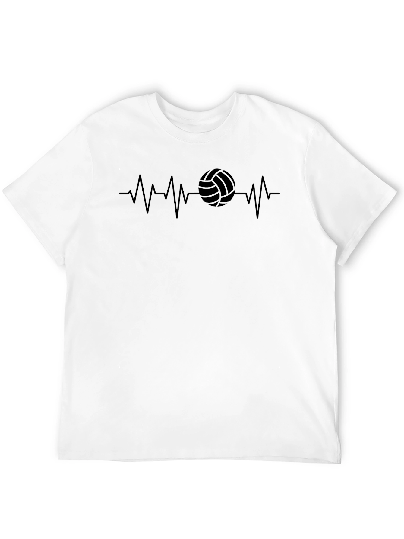 Volleyball Heartbeat Graphic Tee - Sporty Casual Shirt