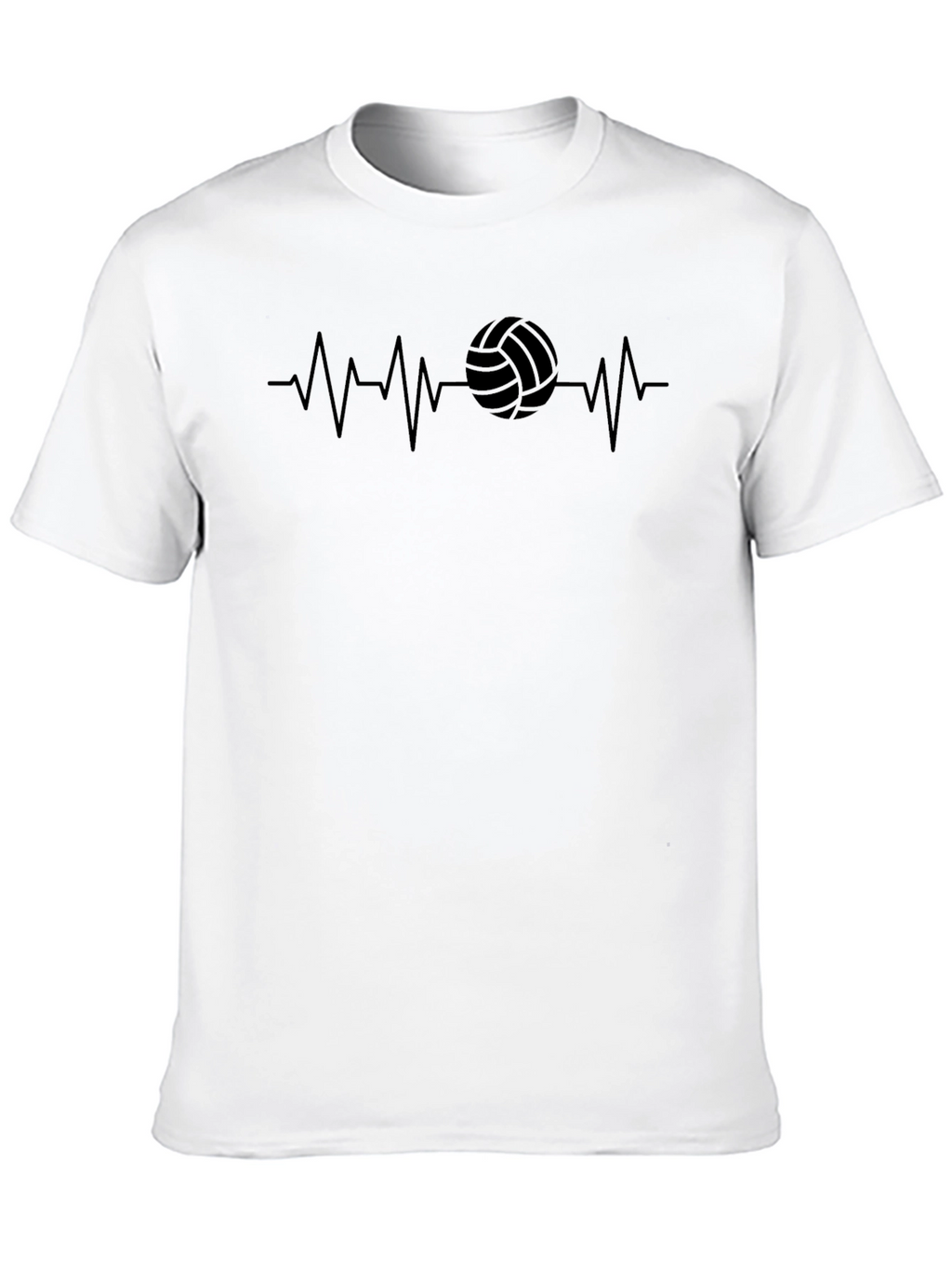Volleyball Heartbeat Graphic Tee - Sporty Casual Shirt