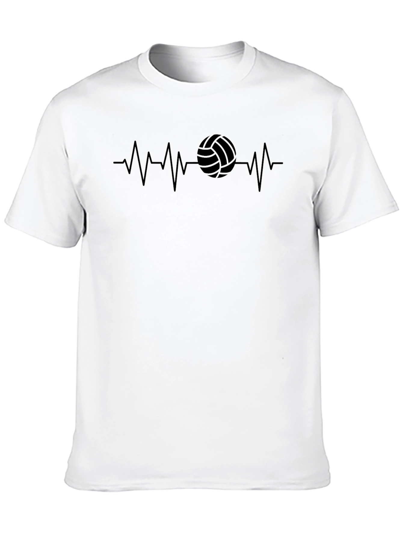 Volleyball Heartbeat Graphic Tee - Sporty Casual Shirt