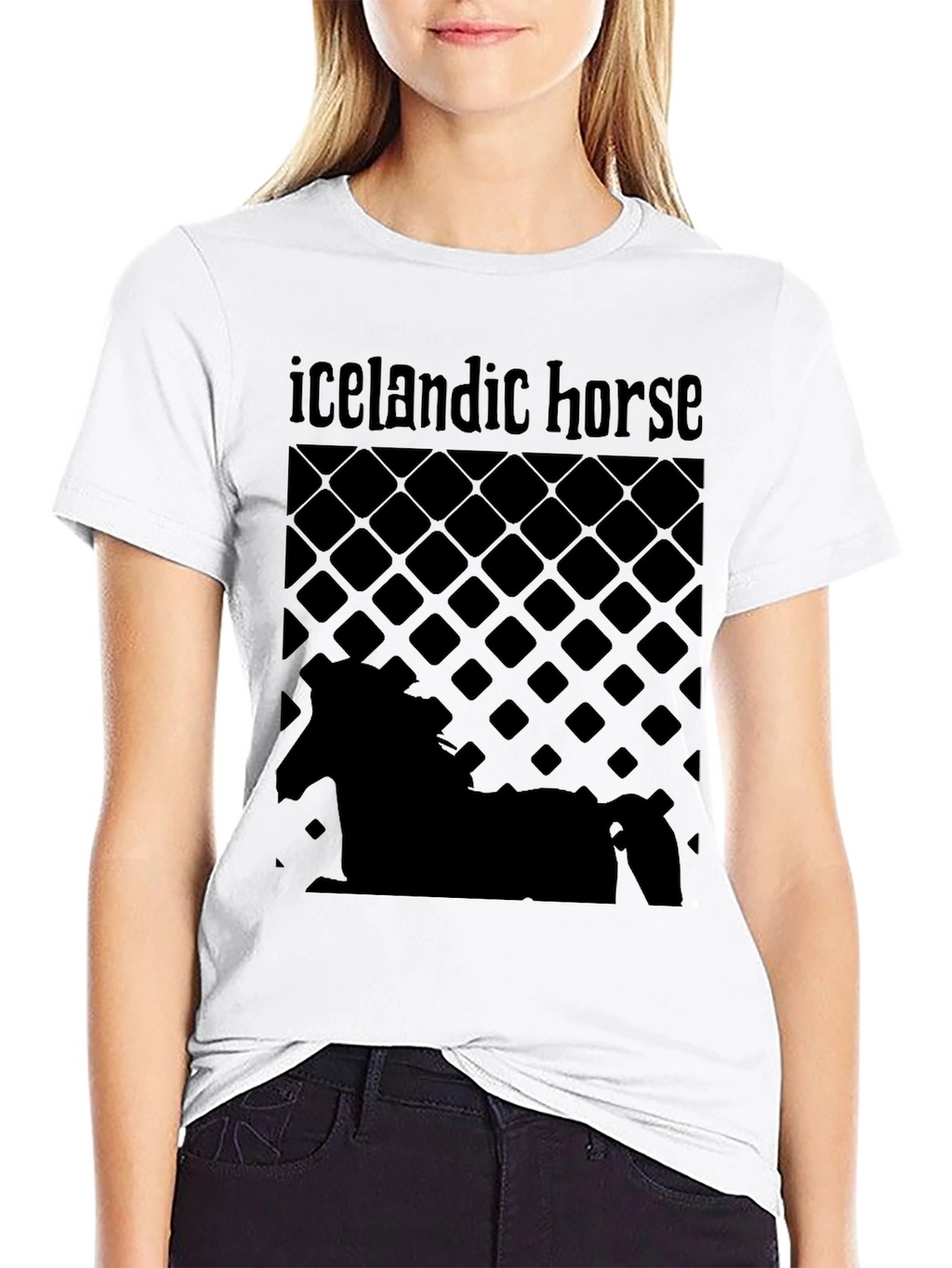 Icelandic Horse Graphic T-Shirt - Black