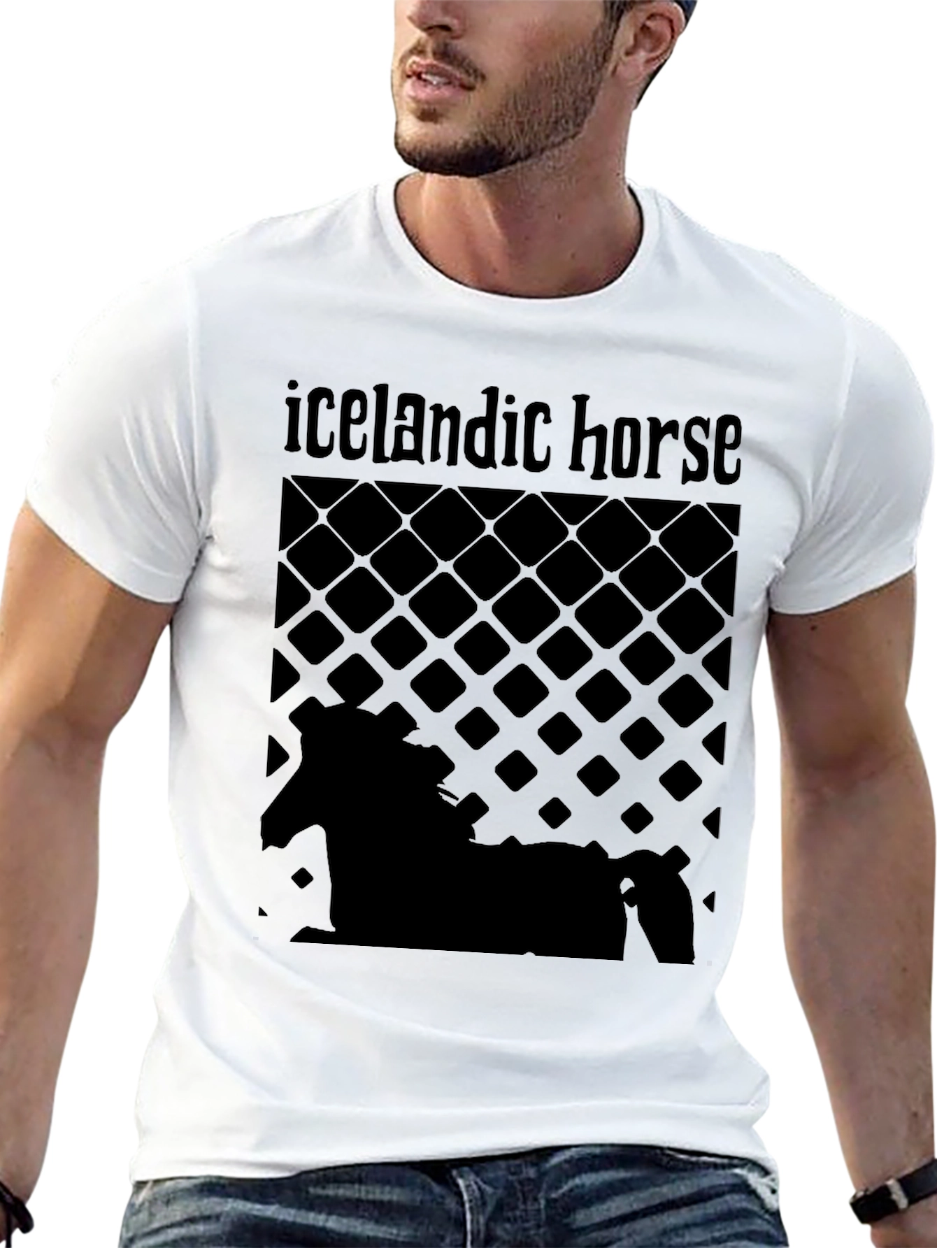 Icelandic Horse Graphic T-Shirt - Black