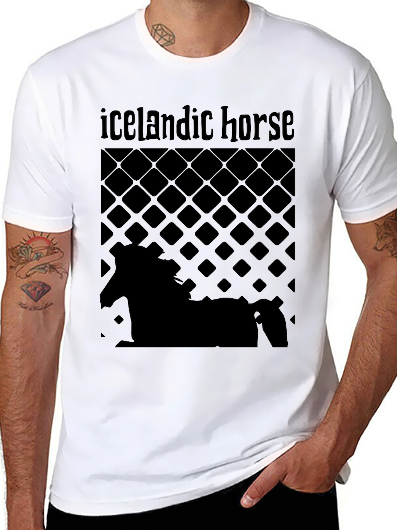 Icelandic Horse Graphic T-Shirt - Black