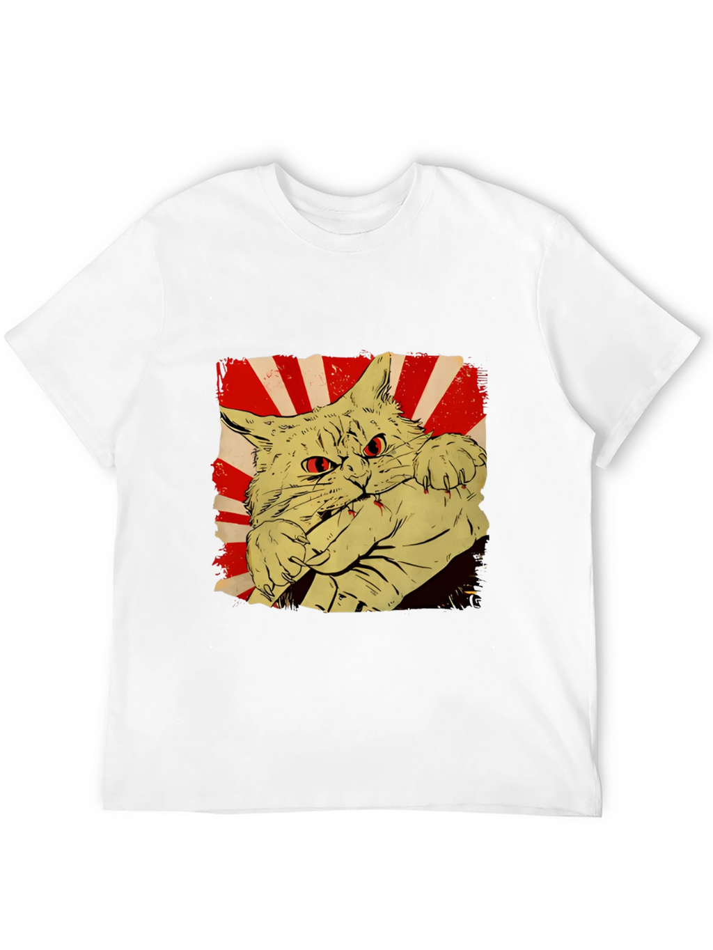 Cat Bite Graphic Tee - Red Eye Feline