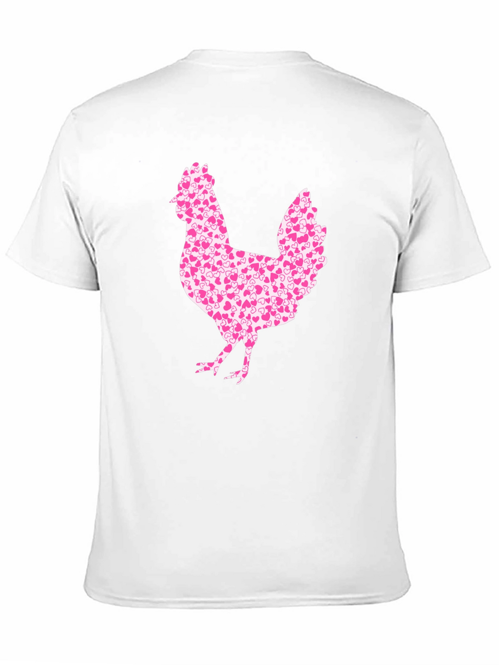 Chicken Heart Pattern Mens Black T-Shirt