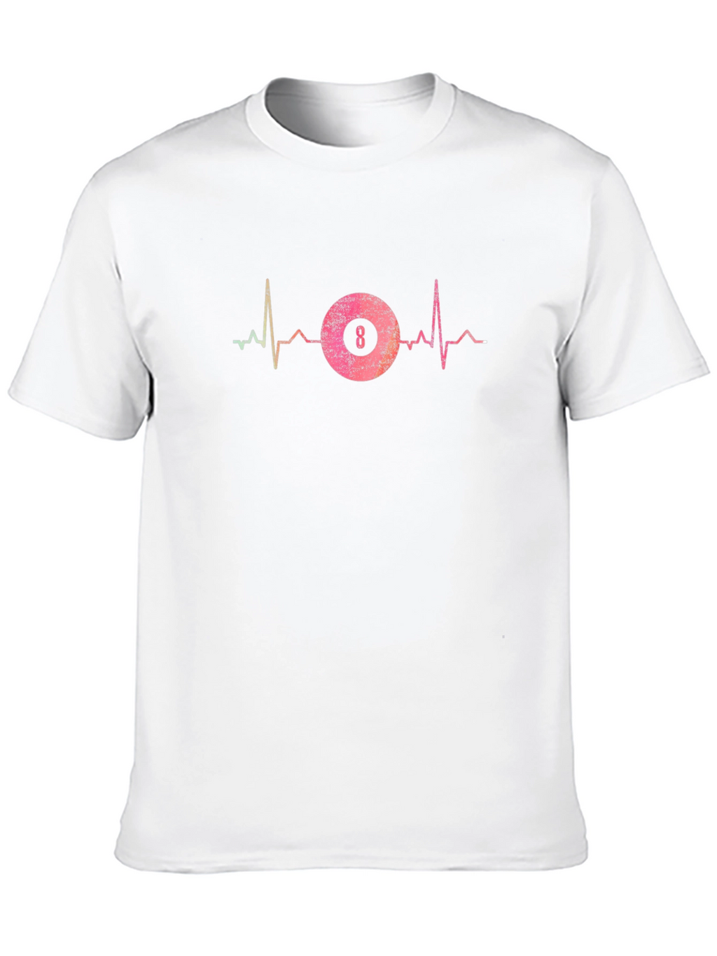 8 Ball Heartbeat Graphic T-Shirt - Pool Player Tee
