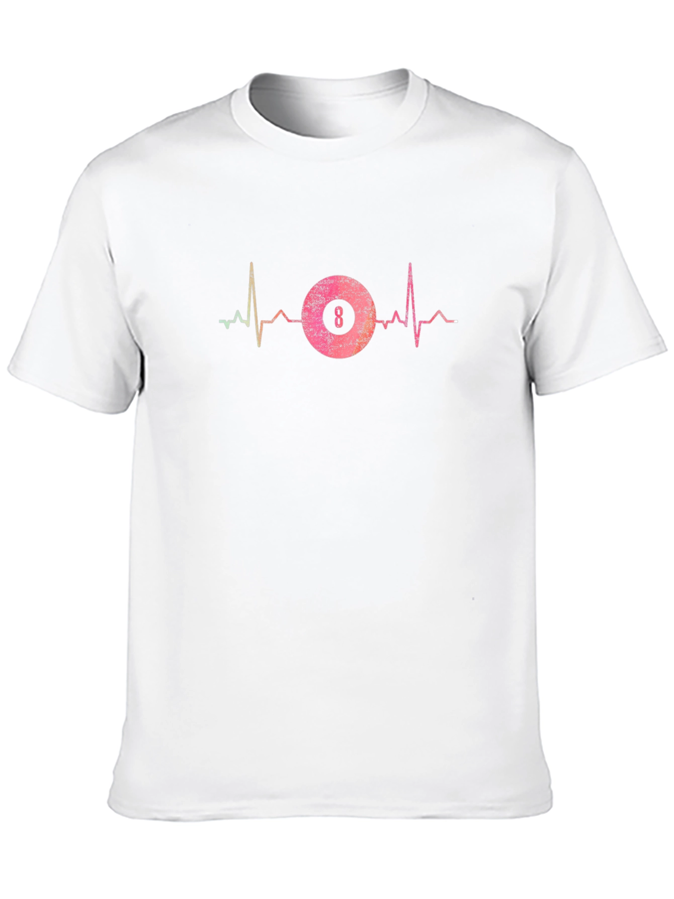 8 Ball Heartbeat Graphic T-Shirt - Pool Player Tee